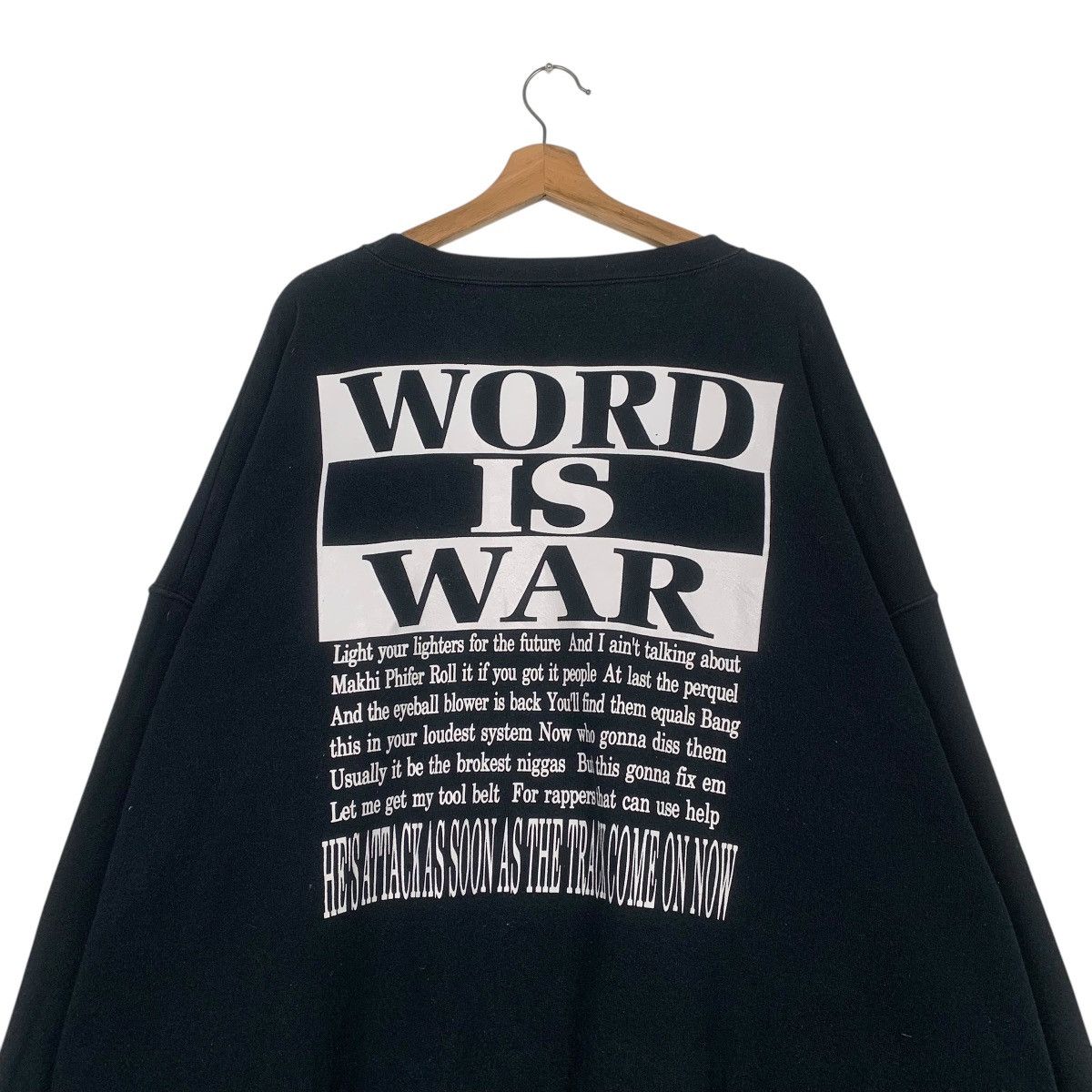 Alstyle Vintage Word Is War Crewneck Sweatshirt Size US XXL / EU 58 / 5 - 8 Thumbnail