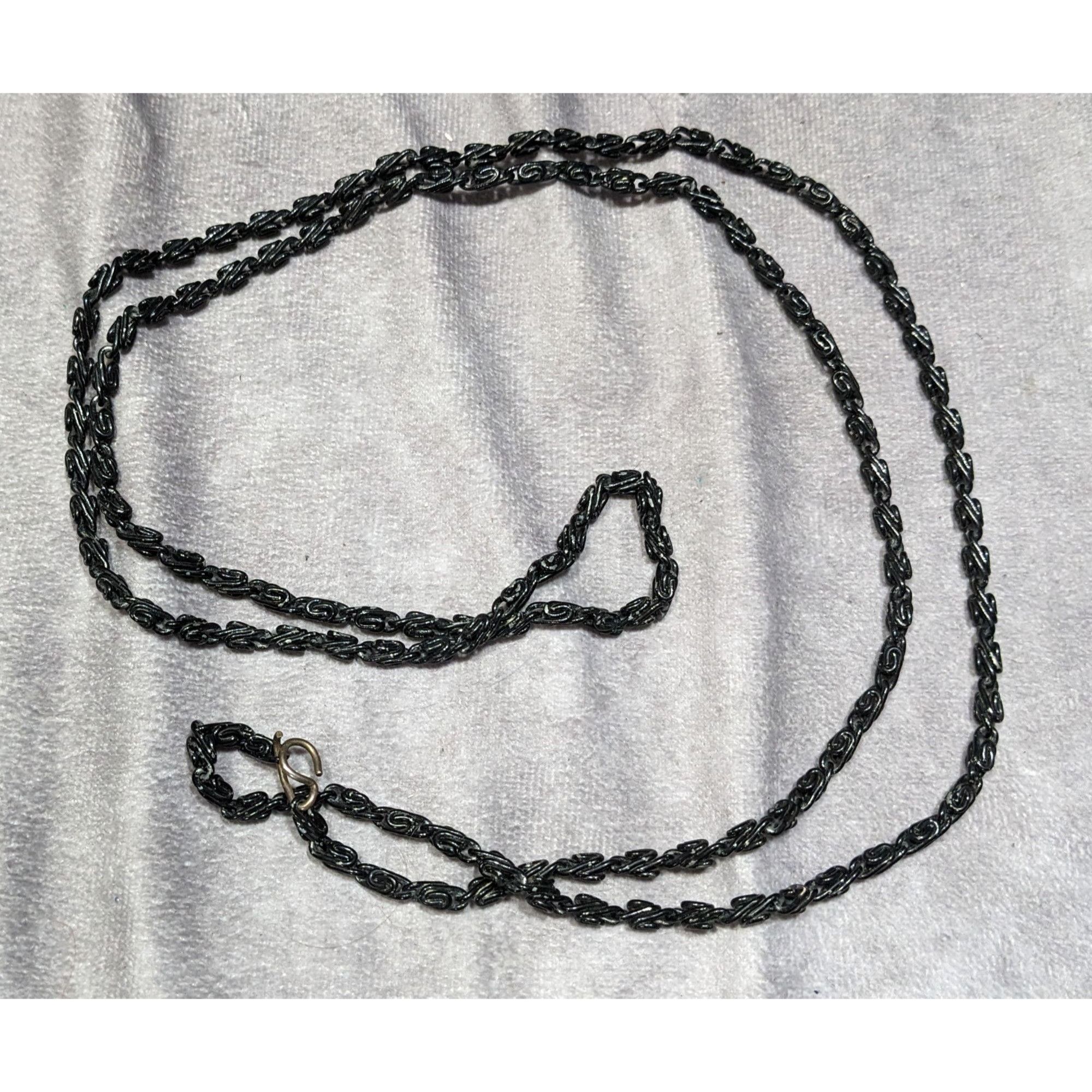 Other Black Twisted Link Chain Necklace With S-Hook Clasp Size ONE SIZE - 6 Thumbnail