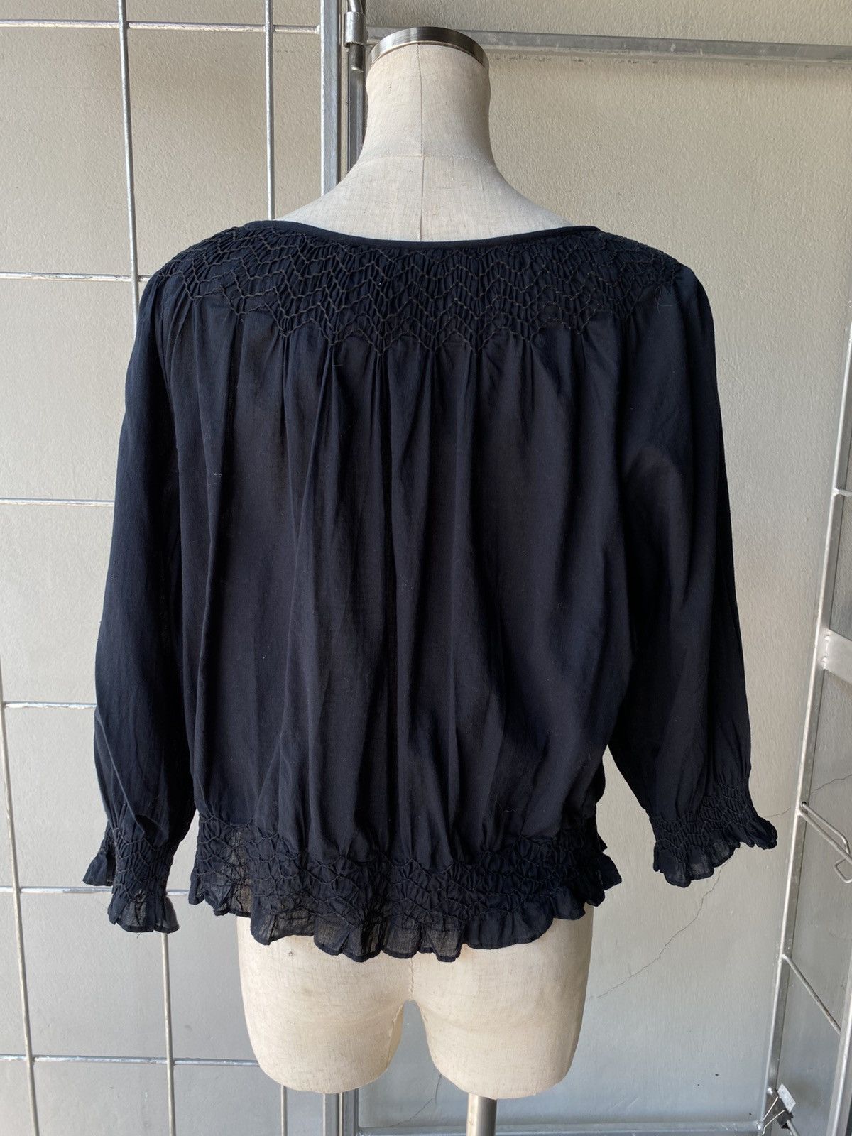 Max Mara MaxMara Black Embroidered Floral Blouse Size S / US 4 / IT 40 - 8 Thumbnail
