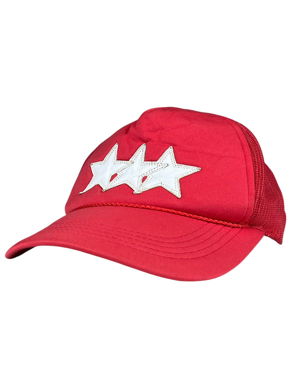 帽子 Chrome Hearts 3star Leather Patch Chrome Hearts Triple Star Leather Patch Red Trucker Hat
