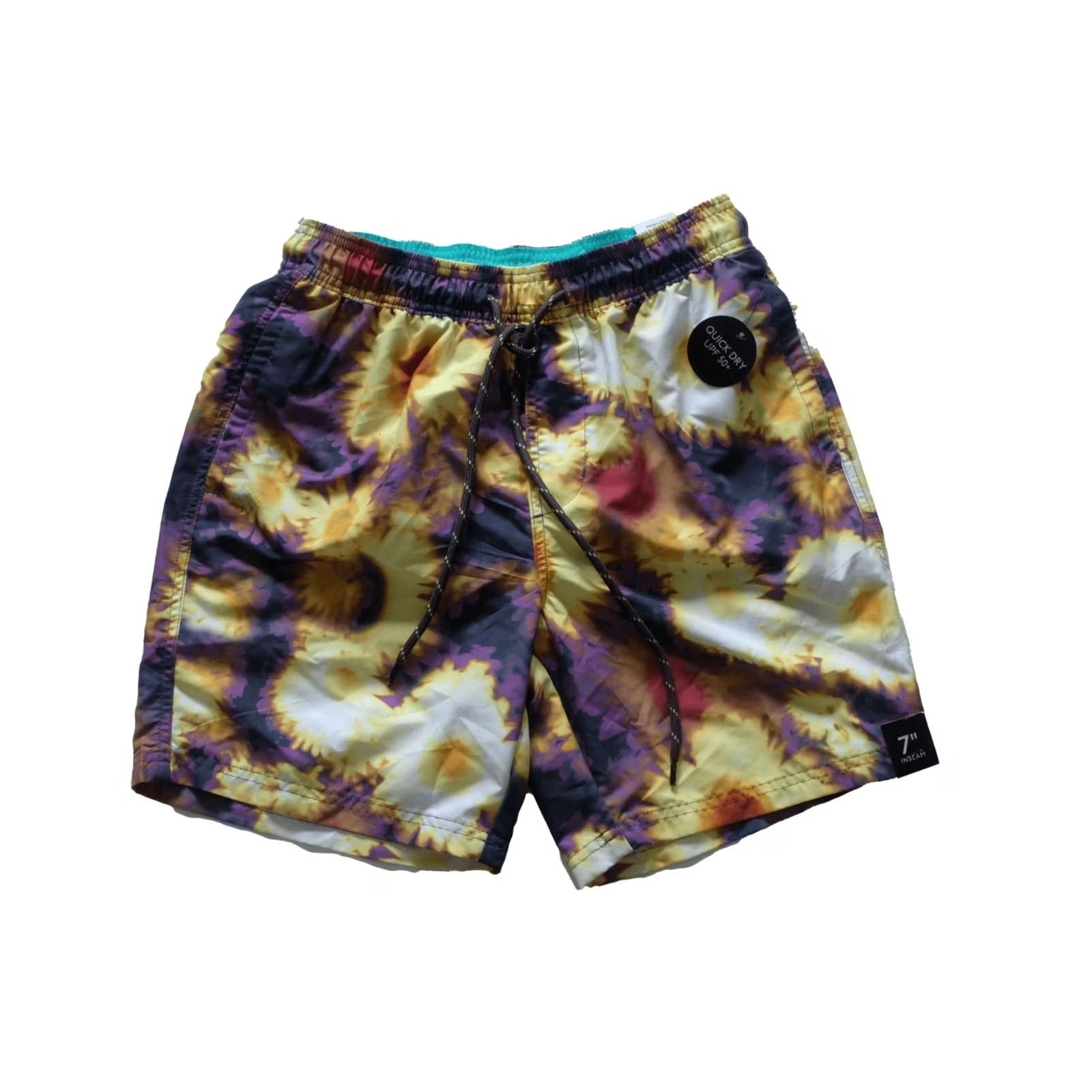 Vintage VINTAGE NO BOUNDARIES 7" Trunks Swim Shorts MENs SZ S ALL OVER PRINT AOP Y2K VTG Board 90s Size US 29 - 2 Thumbnail