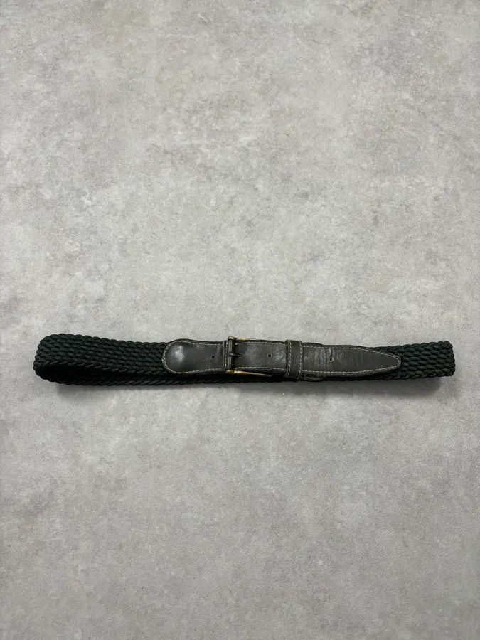Yves Saint Laurent Yves Saint Laurent Dark Green Braided Cord Leather Belt Size ONE SIZE - 3 Thumbnail