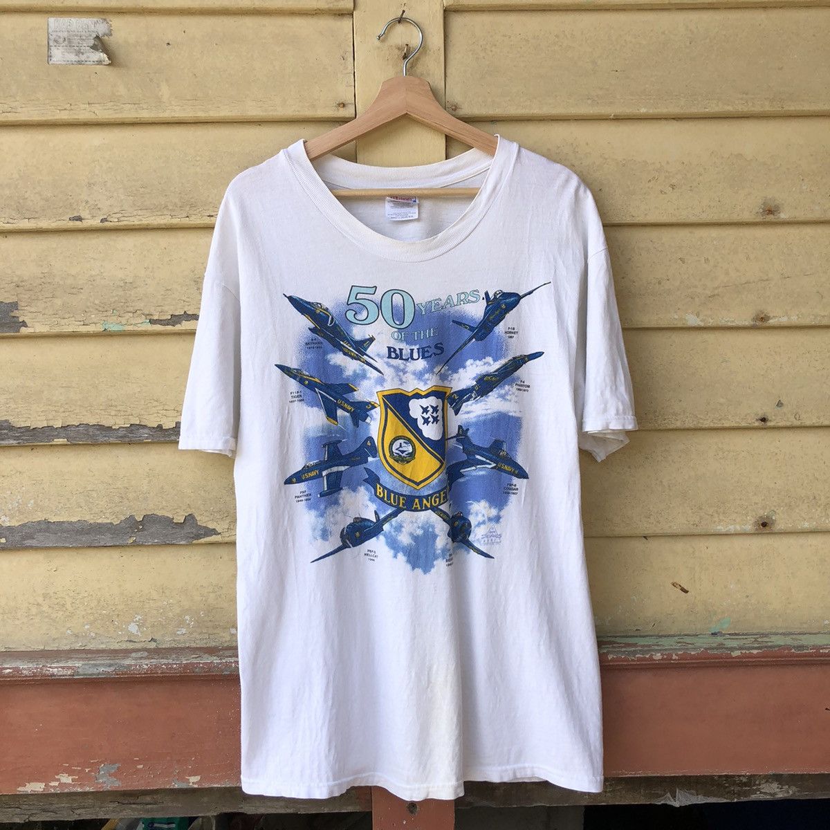 Army Of Me Vintage 90s 50 Years Of The Blues Angels Tshirt Size US L / EU 52-54 / 3 - 1 Thumbnail