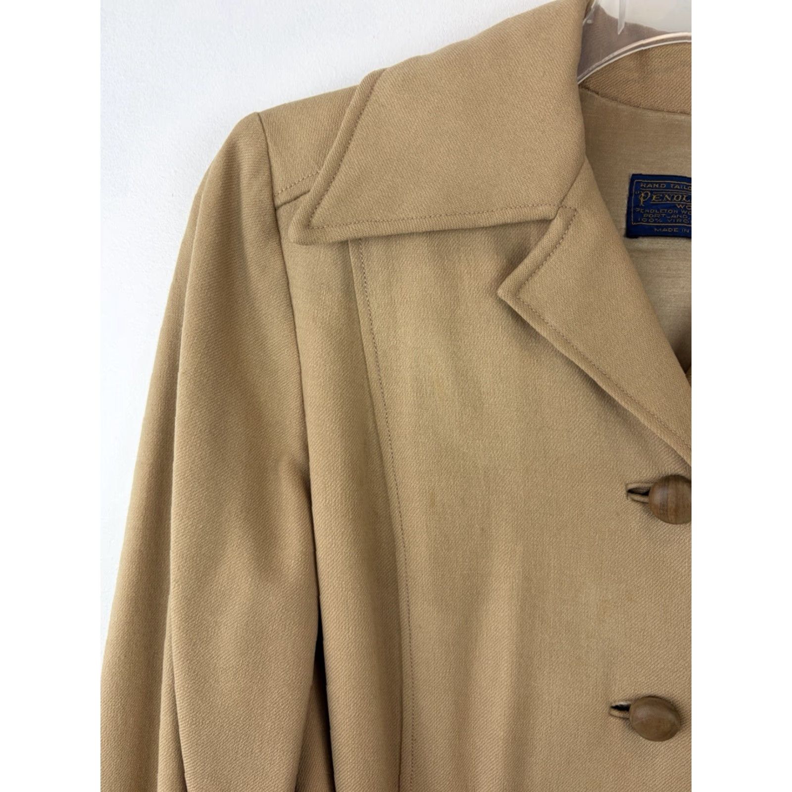 Pendleton VINTAGE Pendleton Coat Womens Long Wool Belted Trench Jacket XS? No, Size M Brown Vintage 80s 90s Preppy Retro Western Made in USA Long Coat Size M / US 6-8 / IT 42-44 - 5 Thumbnail