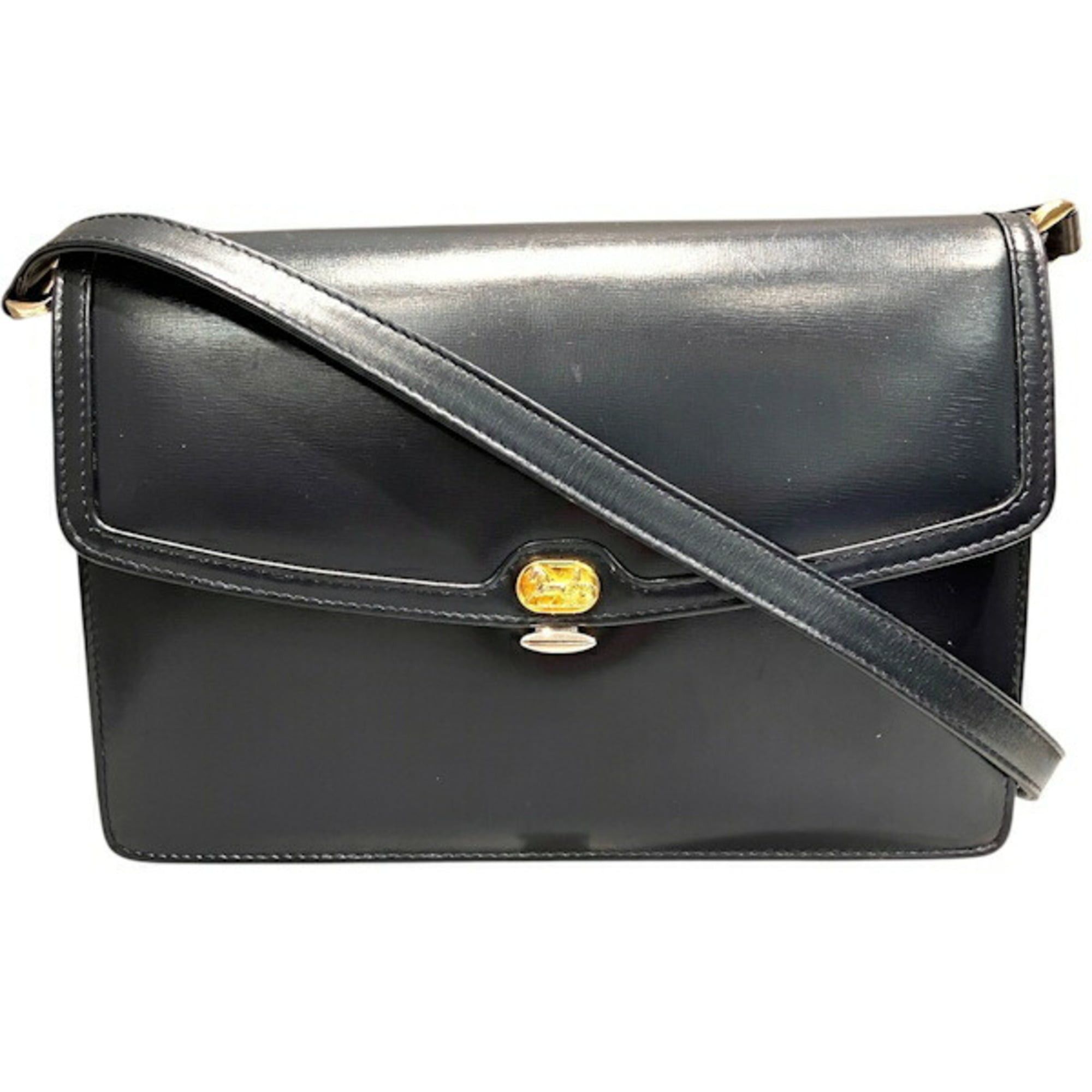 Celine Celine Carriage Hardware Navy Leather Handbag Shoulder Bag for Women Size ONE SIZE - 1 Thumbnail