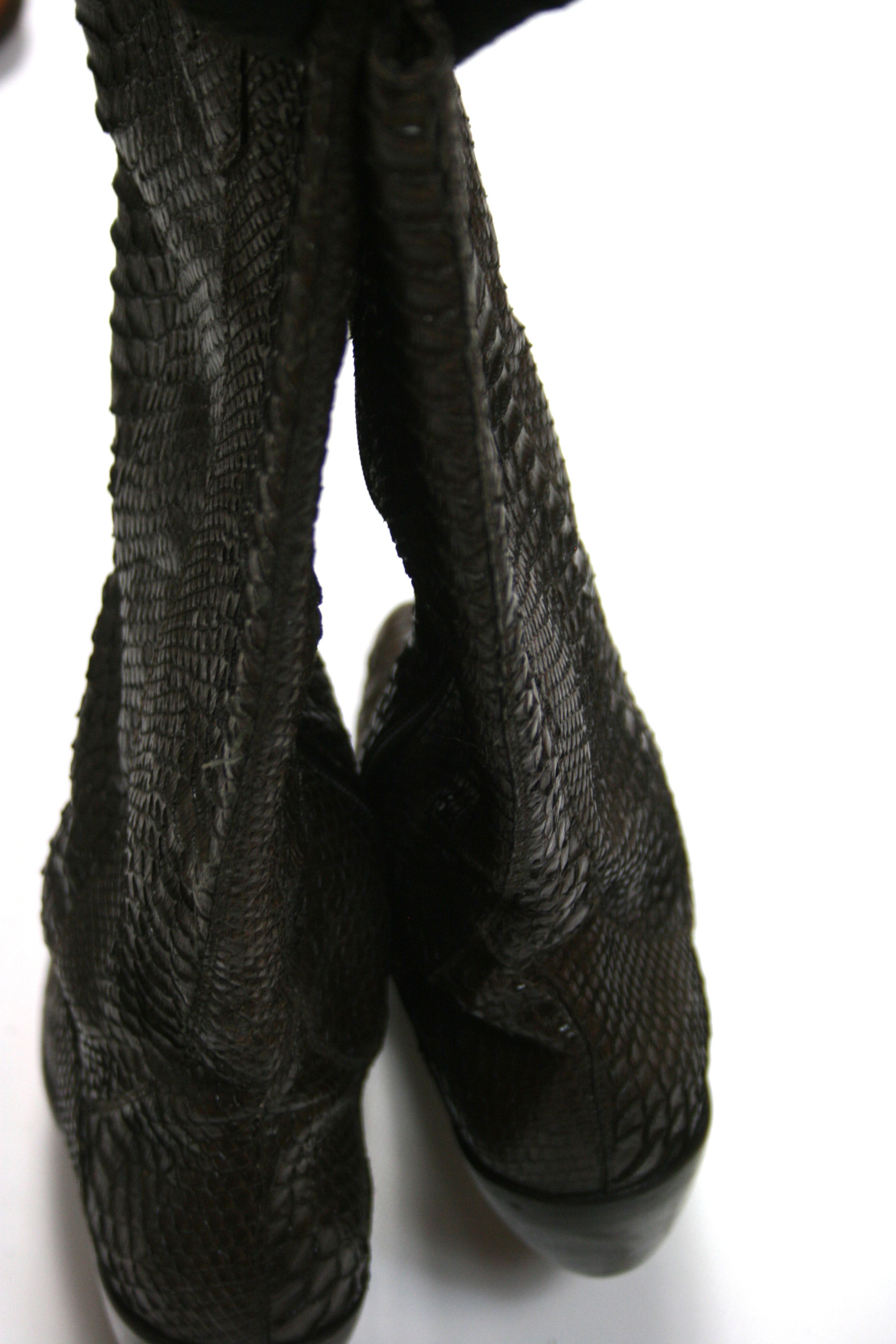 Gianni Barbato Cowboy Python Leather High Boots Size US 9 / IT 39 - 9 Thumbnail
