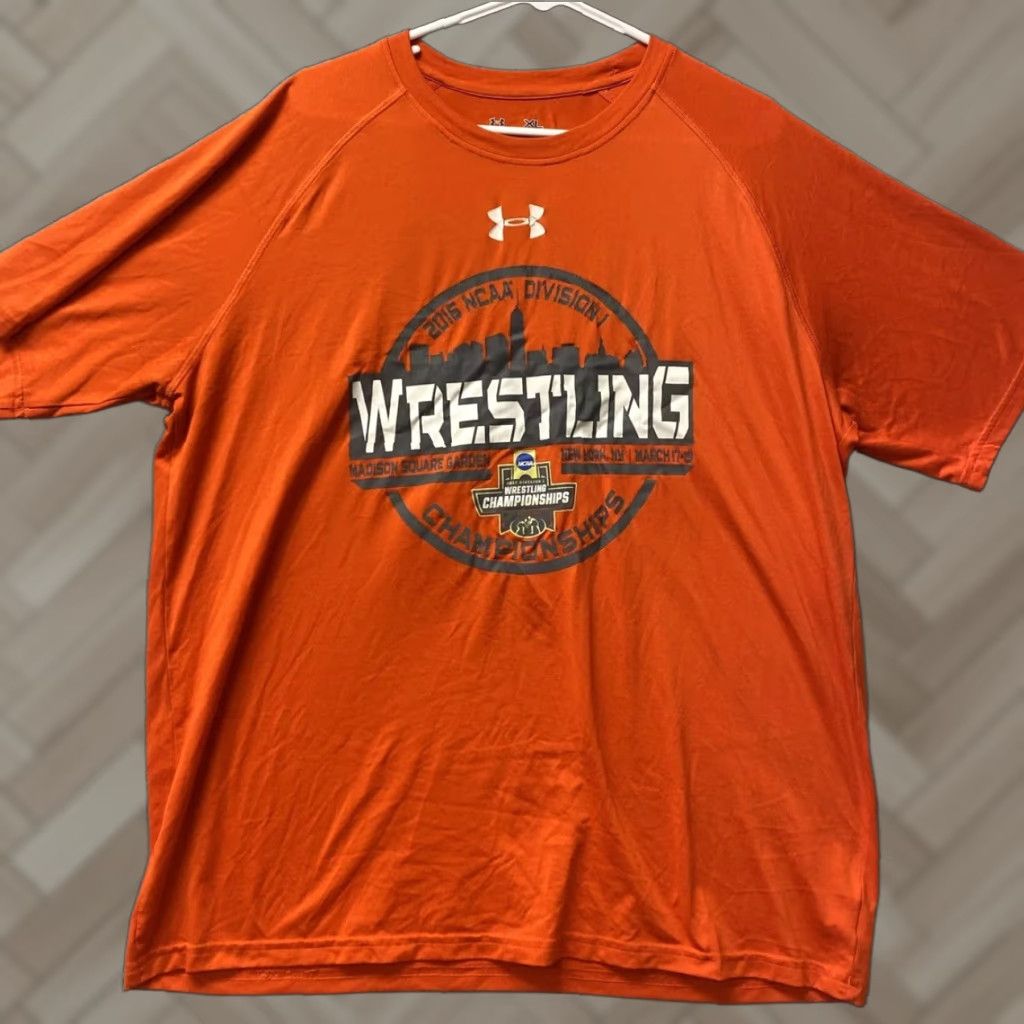 Under Armour Under Armour XL Orange Long Sleeve Henley Shirt Men's HeatGear Moisture Wicking Stretch Size US XL / EU 56 / 4 - 1 Thumbnail