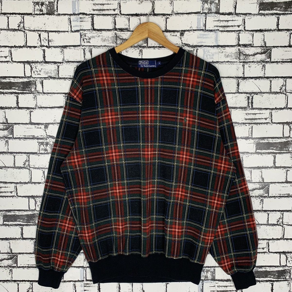 Polo Ralph Lauren × Vintage Polo by Ralph Lauren Tartan Checkered Sweatshirt Crewneck Size US M / EU 48-50 / 2 - 1 Thumbnail