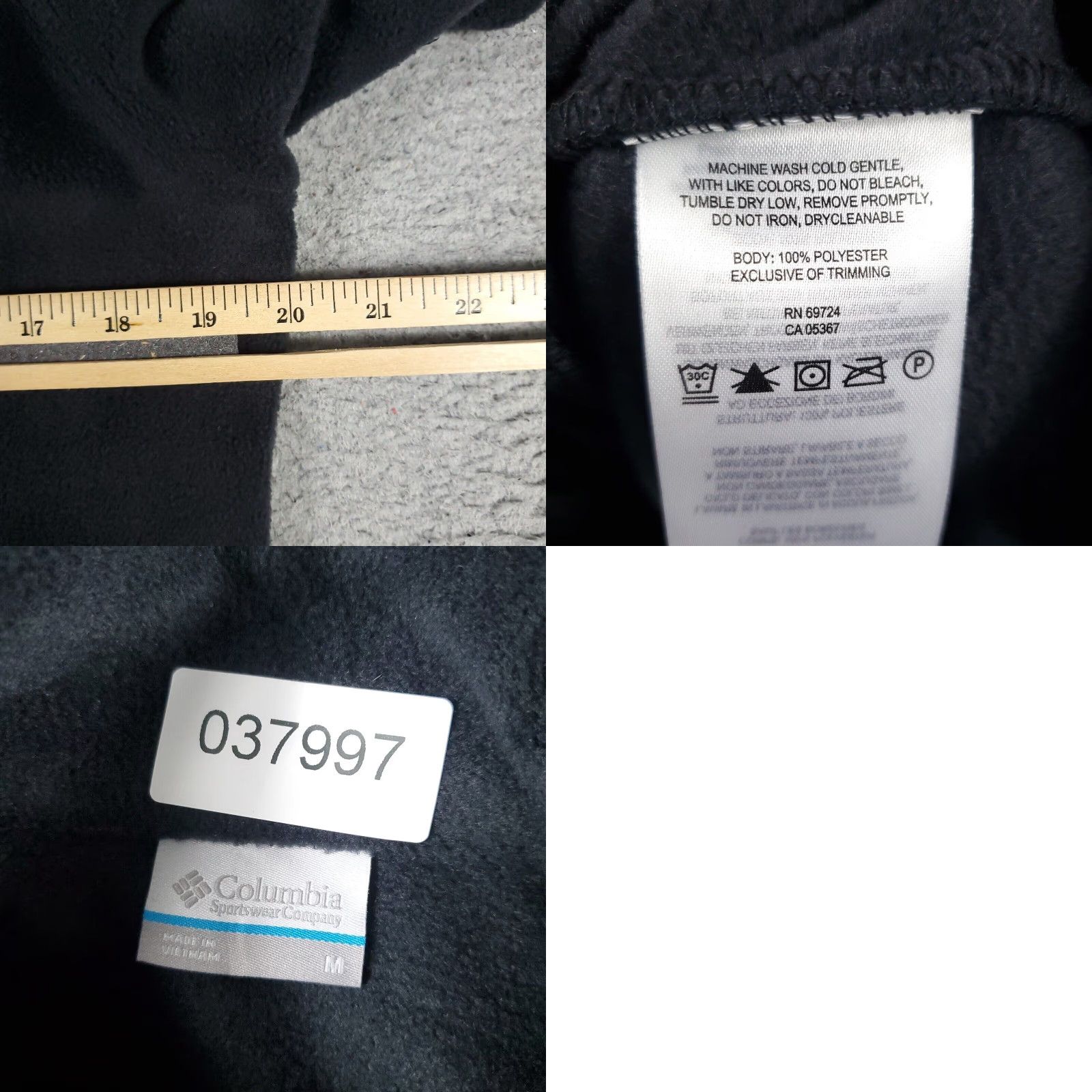 Vintage Columbia Jacket Womens Medium Black Fleece Full Zip Regular Fit Sports Size M / US 6-8 / IT 42-44 - 8 Thumbnail