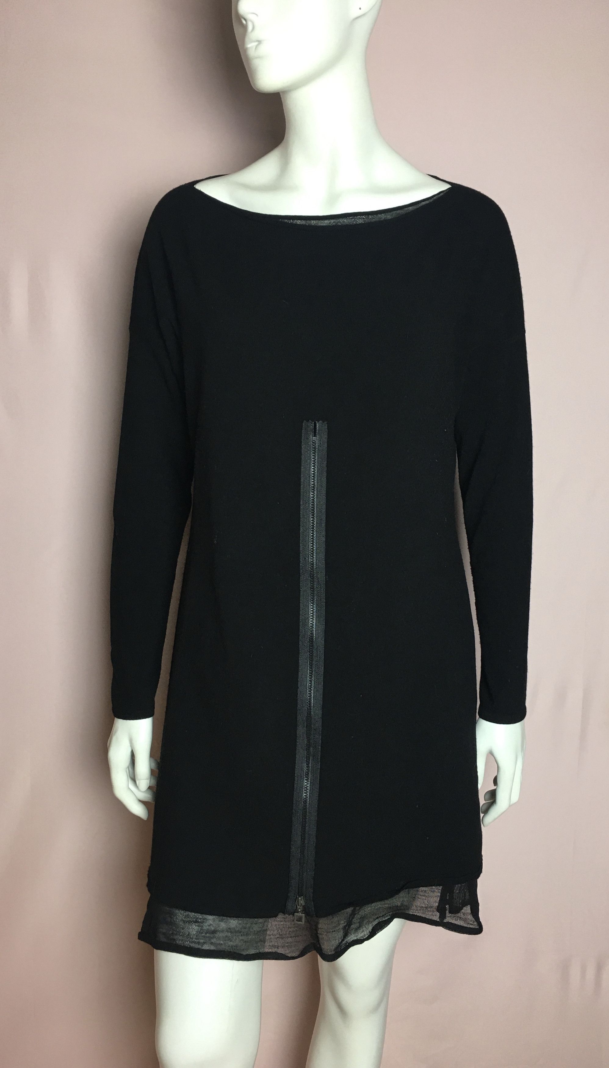 Sarah Pacini Sarah Pacini Wool Blend Black Long Tunic Size ONE SIZE - 1 Thumbnail