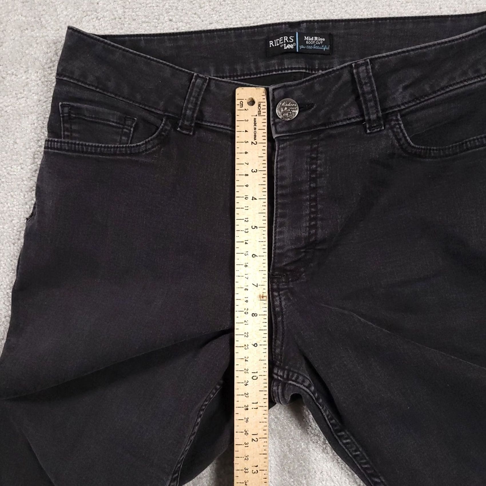 Lee Riders by Lee Jeans Womens 33x30.5 Black Mid-Rise Bootcut Stretch Size 24" / US 00 / IT 34 - 7 Thumbnail