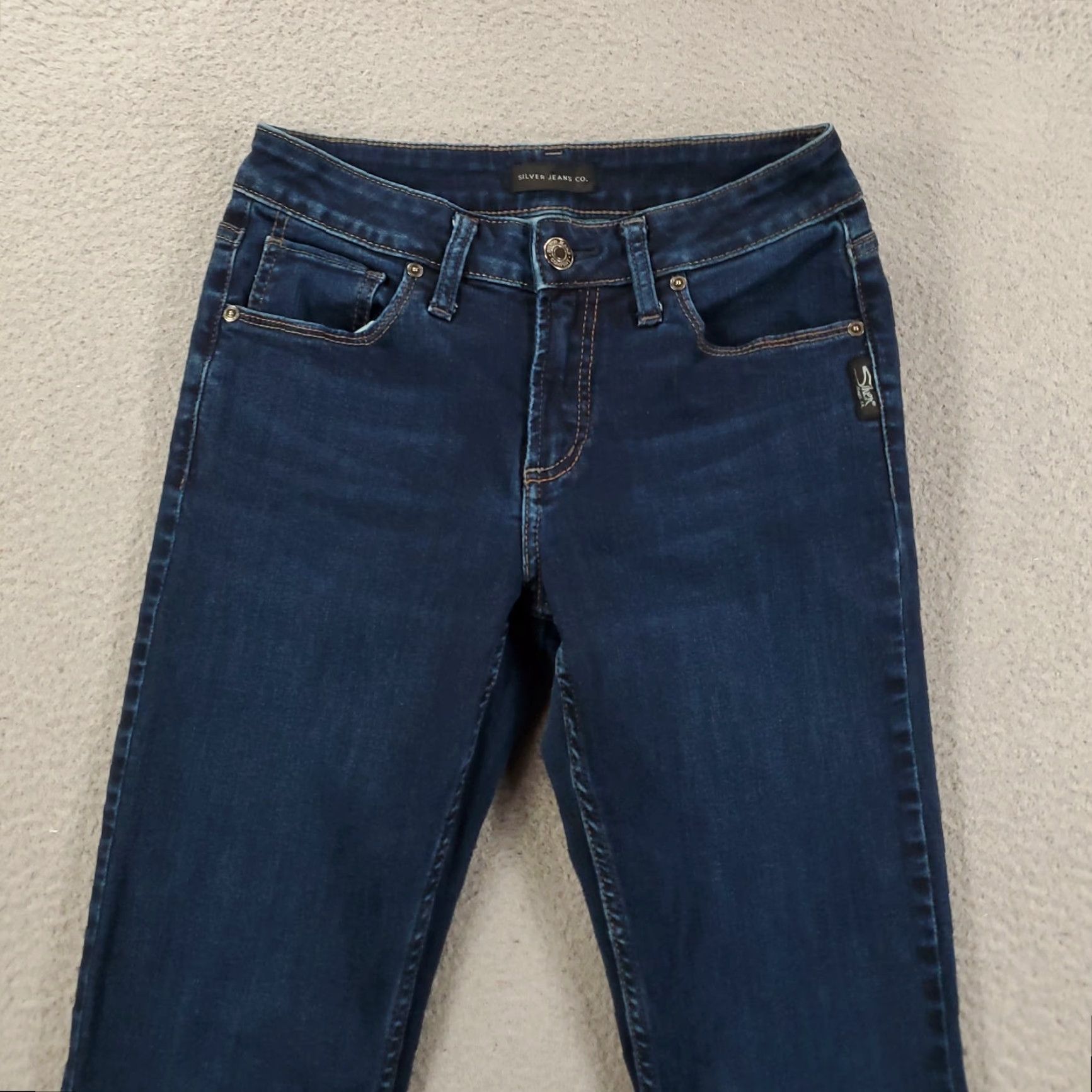 Silver Jeans Co. Silver Jeans Slim Bootcut Jeans Womens 28x31 Dark Wash Blue Denim Stretch 5-Pocket Logo Size 28" / US 6 / IT 42 - 3 Thumbnail