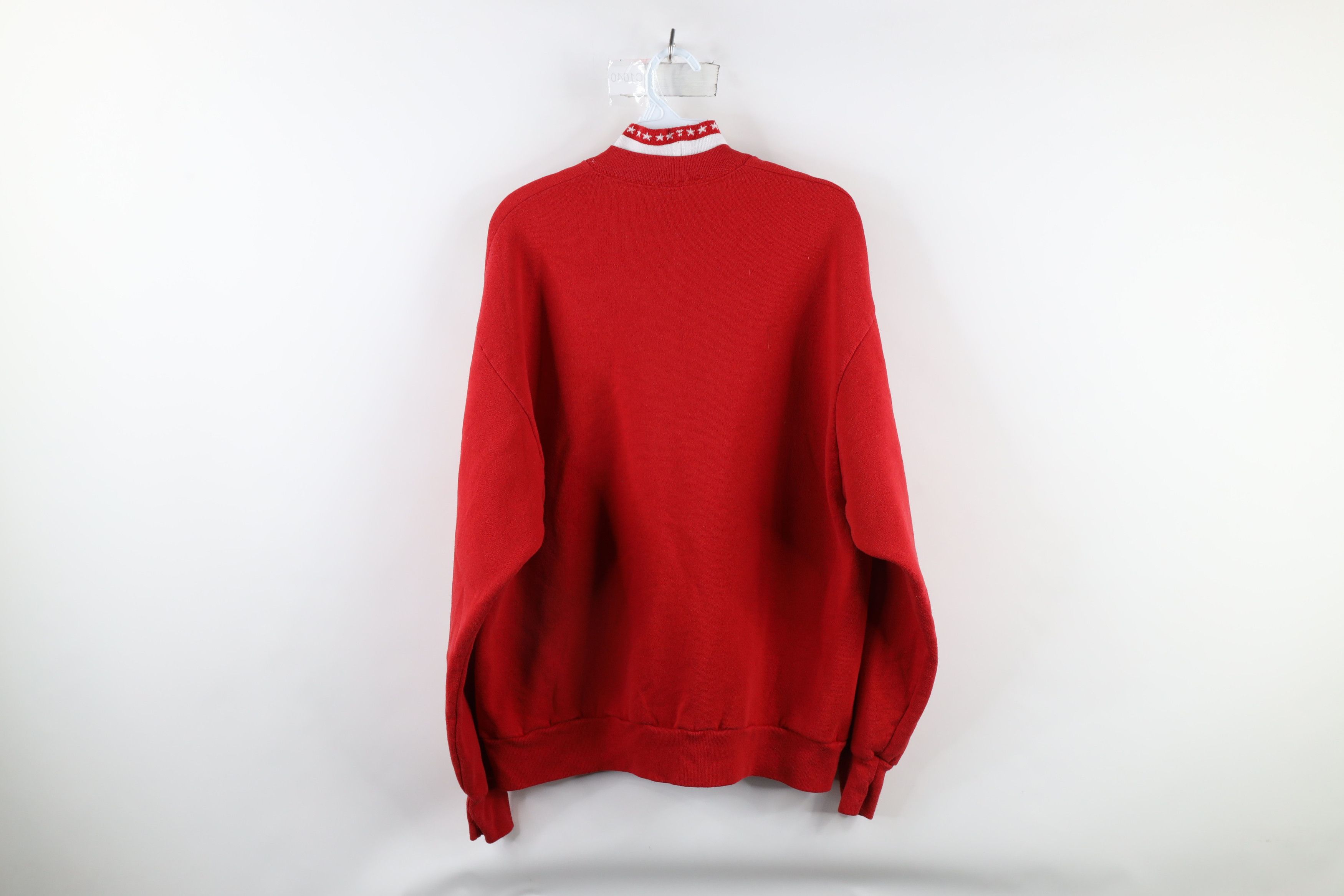 Vintage Vintage 90s Streetwear Flag Bear Turtleneck Sweatshirt USA Size L / US 10 / IT 46 - 9 Thumbnail