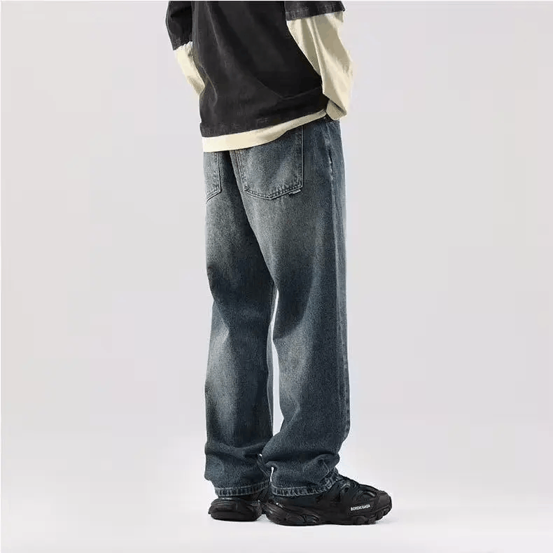 Washed vintage wide-leg jeans