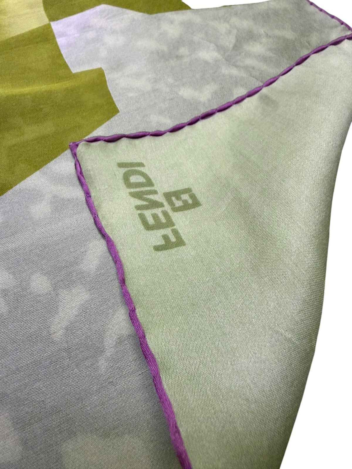 Fendi Authentic Fendi Silk Scarf with Large Graphic Logo Design Size ONE SIZE - 3 Thumbnail