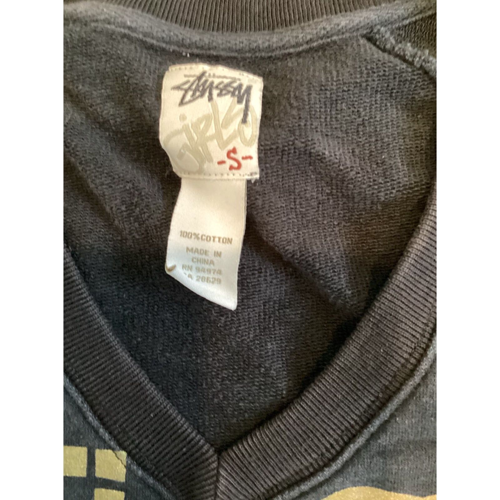 Vintage VINTAGE Stussy Sweatshirt Shirt Unisex Adults S Black Gold Spellout 90s 2000s Streetwear Mens Womens Size S / US 4 / IT 40 - 4 Thumbnail