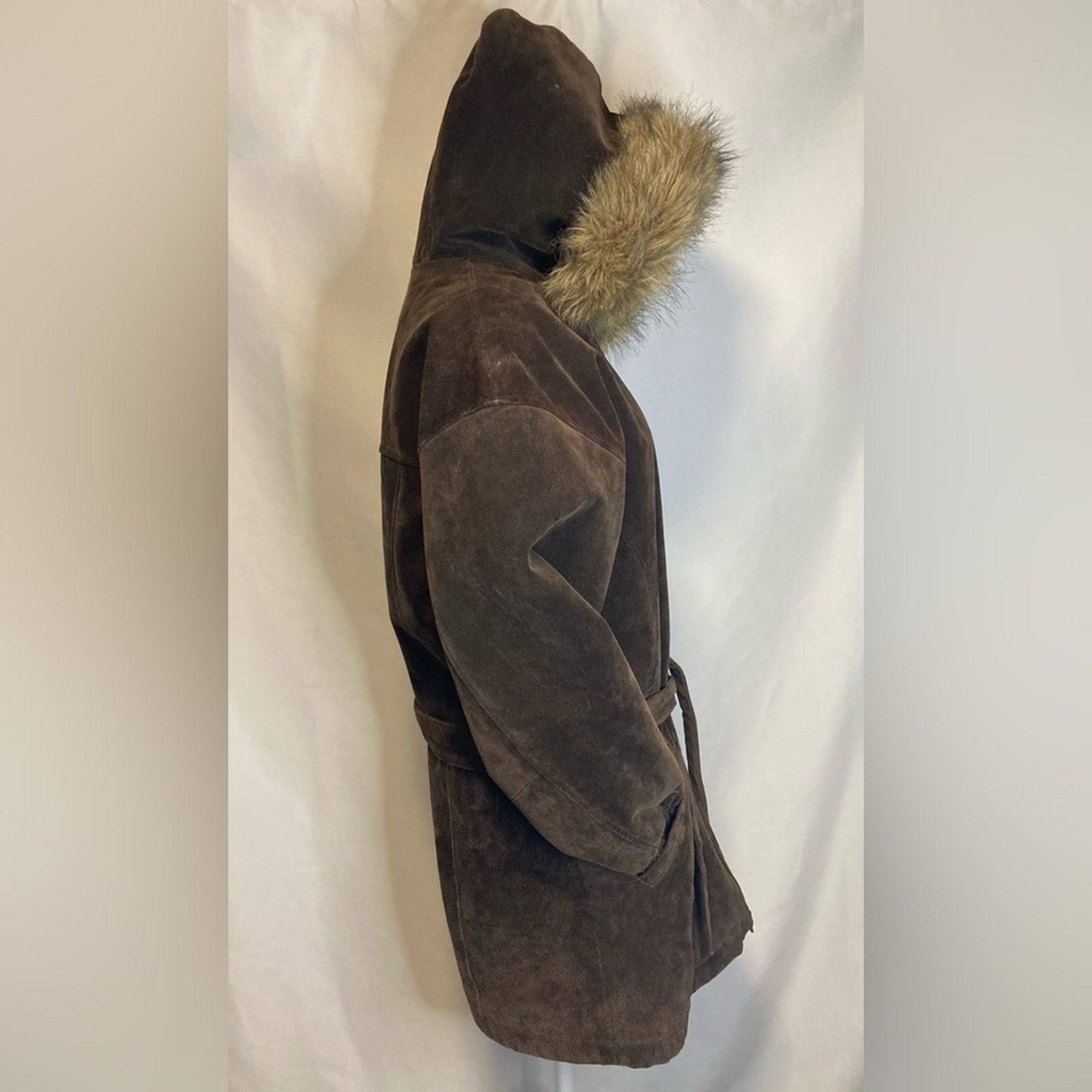 Wilsons Leather Wilson Leather Jacket Womens S Coat Lined Faux Fur Hood Boho Size S / US 4 / IT 40 - 3 Thumbnail
