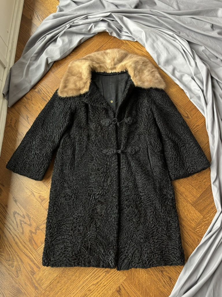 Cccp × Vintage True Vintage Astrakhan Fur Coat 70s Persian Lamb Hair Wool Size M / US 6-8 / IT 42-44 - 2 Thumbnail