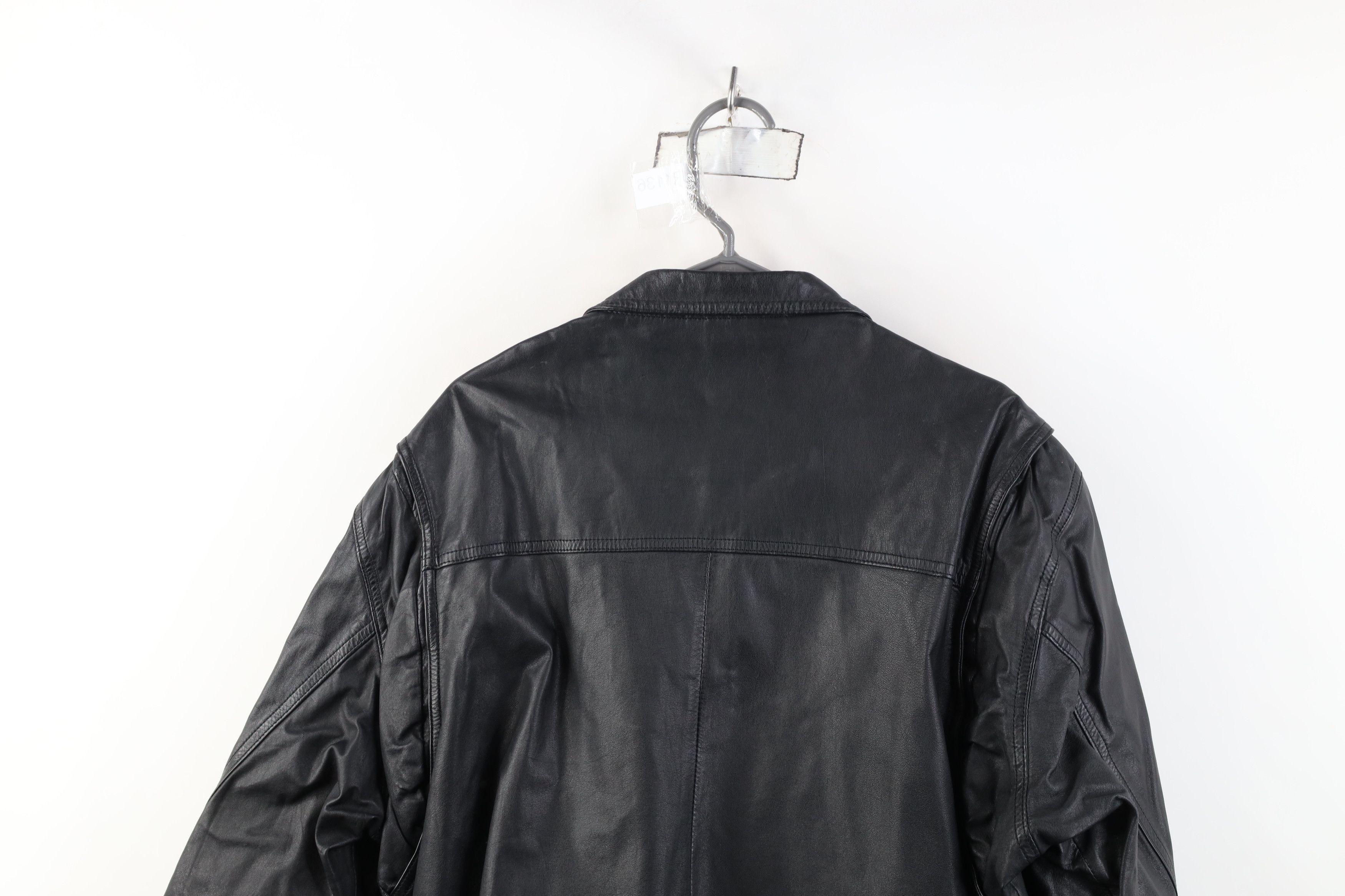 Vintage Vintage 90s Streetwear Full Zip Bomber Jacket Coat Black Size US XXL / EU 58 / 5 - 15 Thumbnail