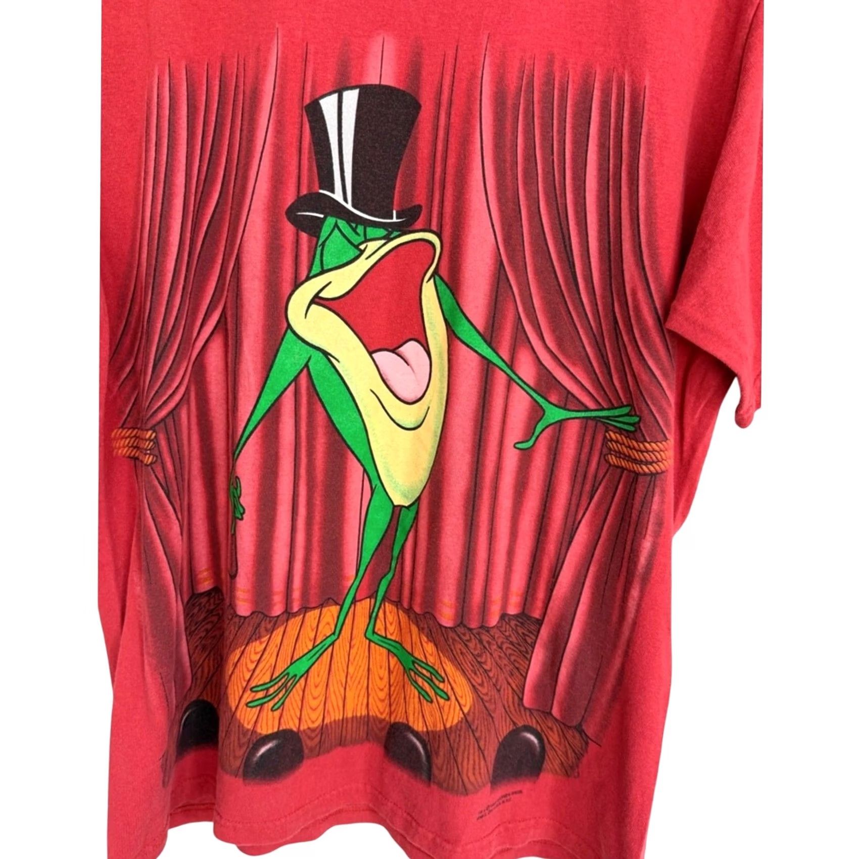 Changes VINTAGE Changes Shirt Mens L Red Michigan Frog Double Sided Tee 90s Warner Bros Size US L / EU 52-54 / 3 - 3 Thumbnail