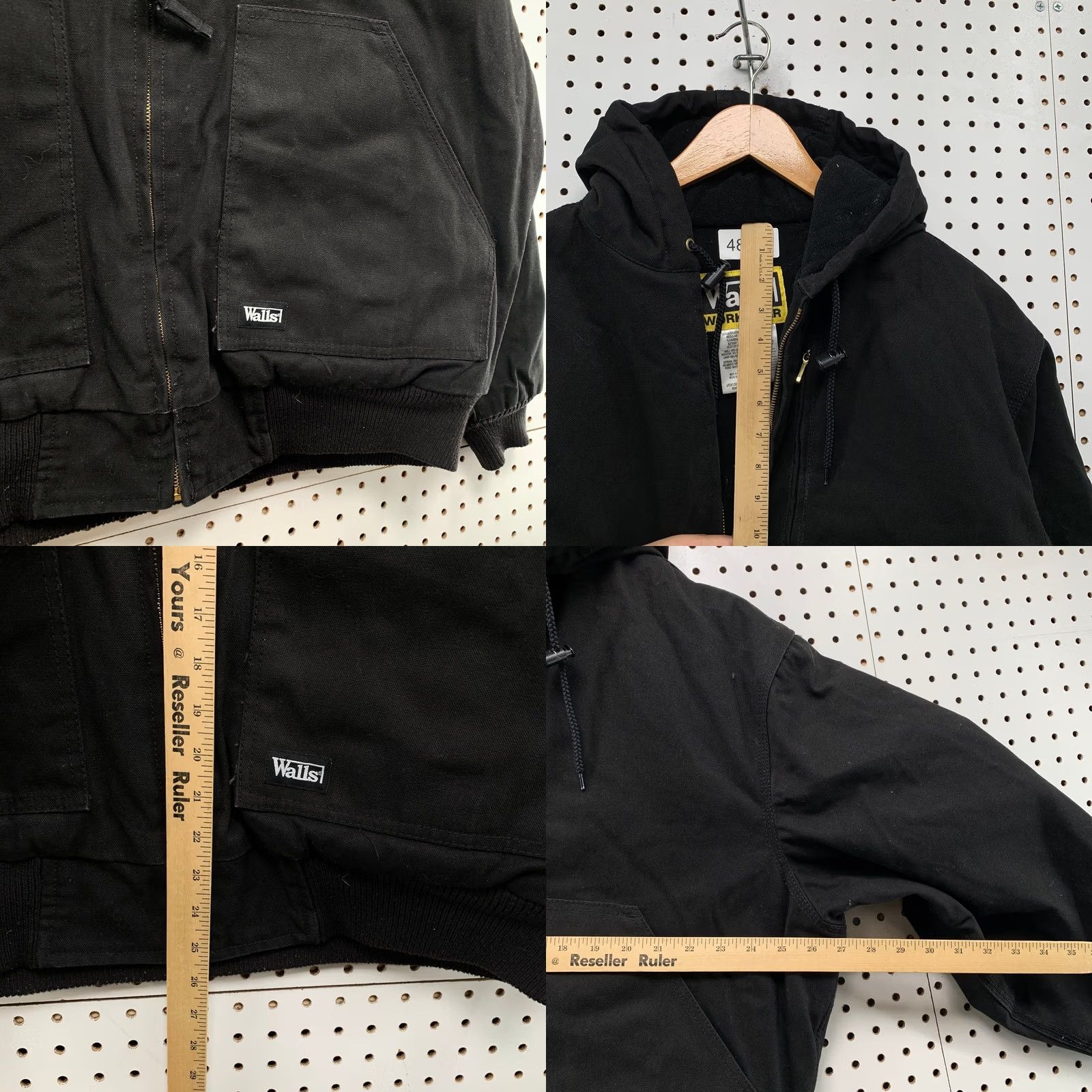 Walls Walls Workwear Canvas Jacket Mens L Black Heavyweight Hooded Insulated Size US L / EU 52-54 / 3 - 8 Thumbnail