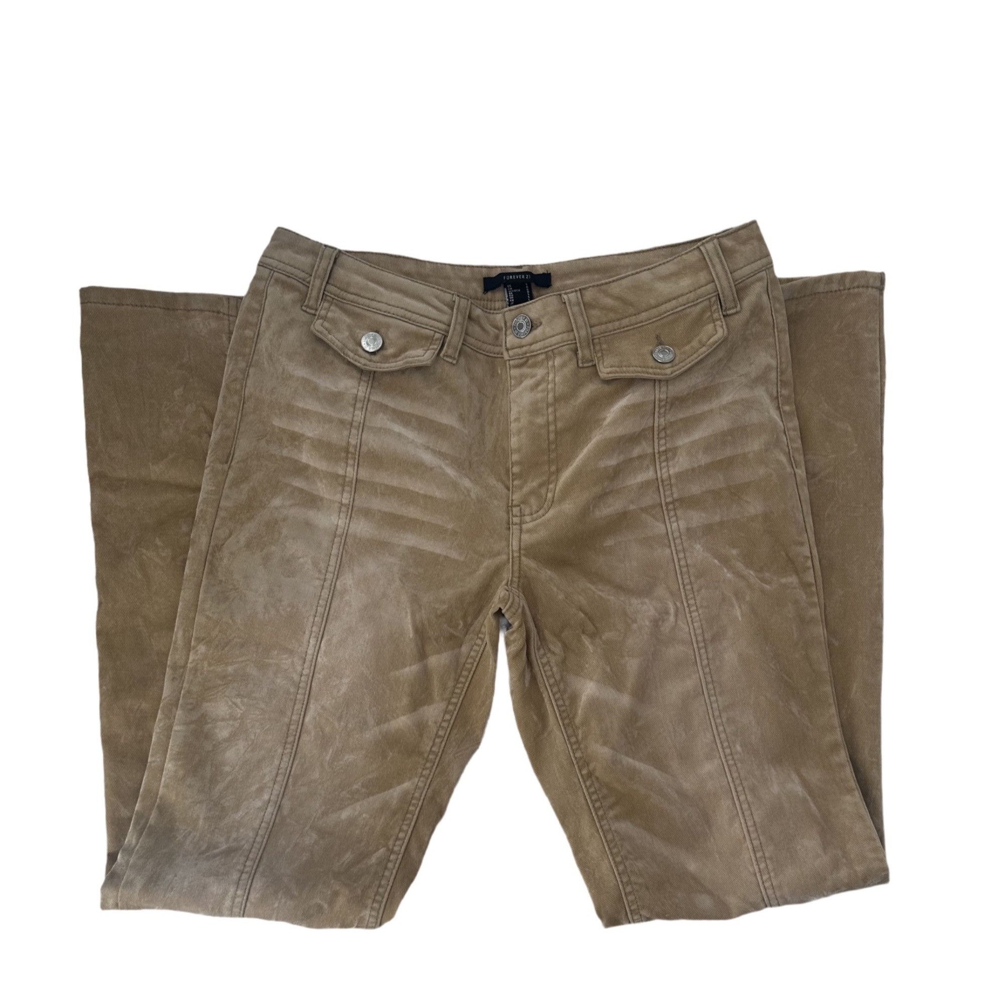Forever 21 Forever 21 Corduroy Pants Acid Wash Tan Size Large Size 31" - 4 Thumbnail
