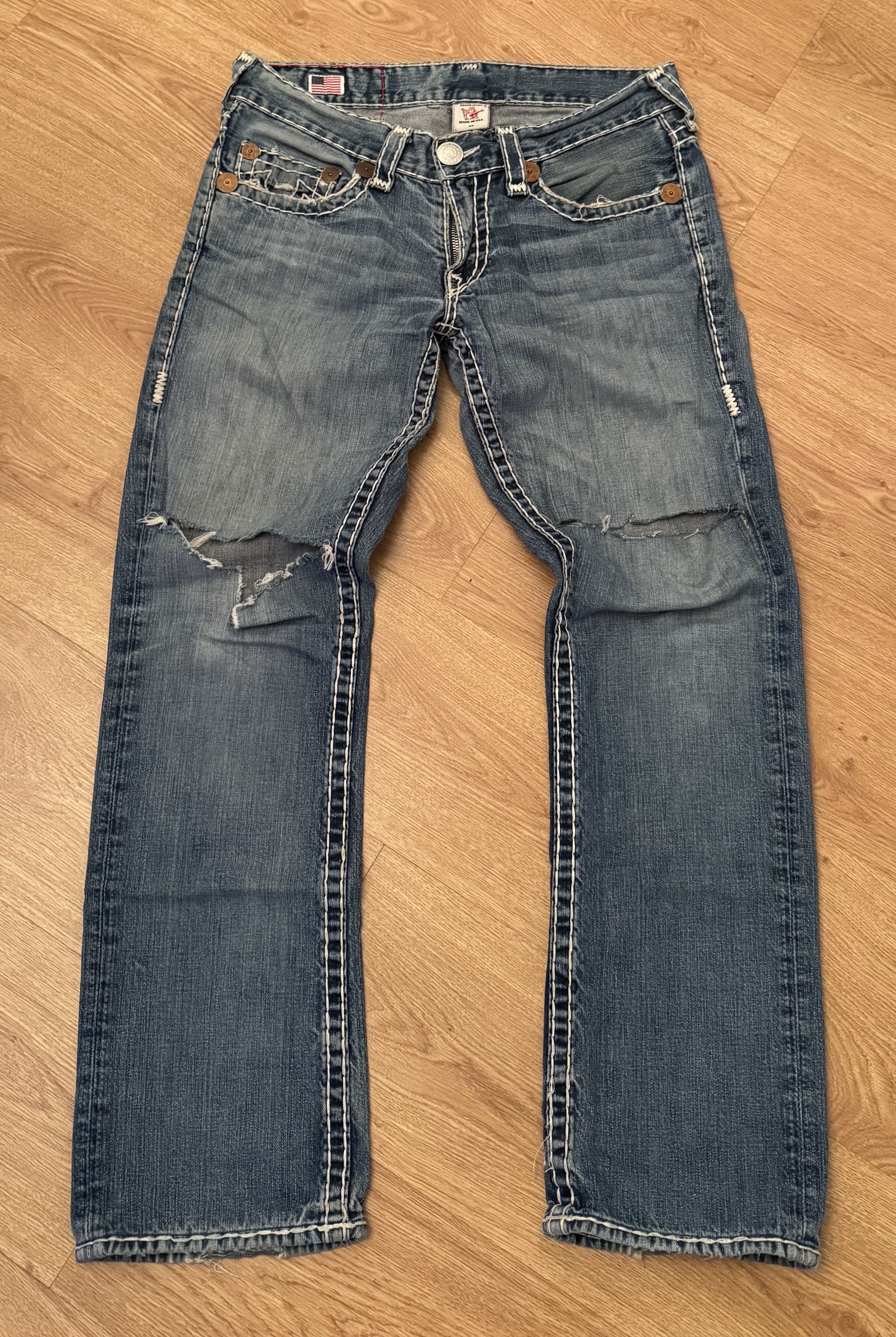 True Religion Vintage Y2K True Religion Dstressed Denim Jeans Size US 32 / EU 48 - 2 Thumbnail