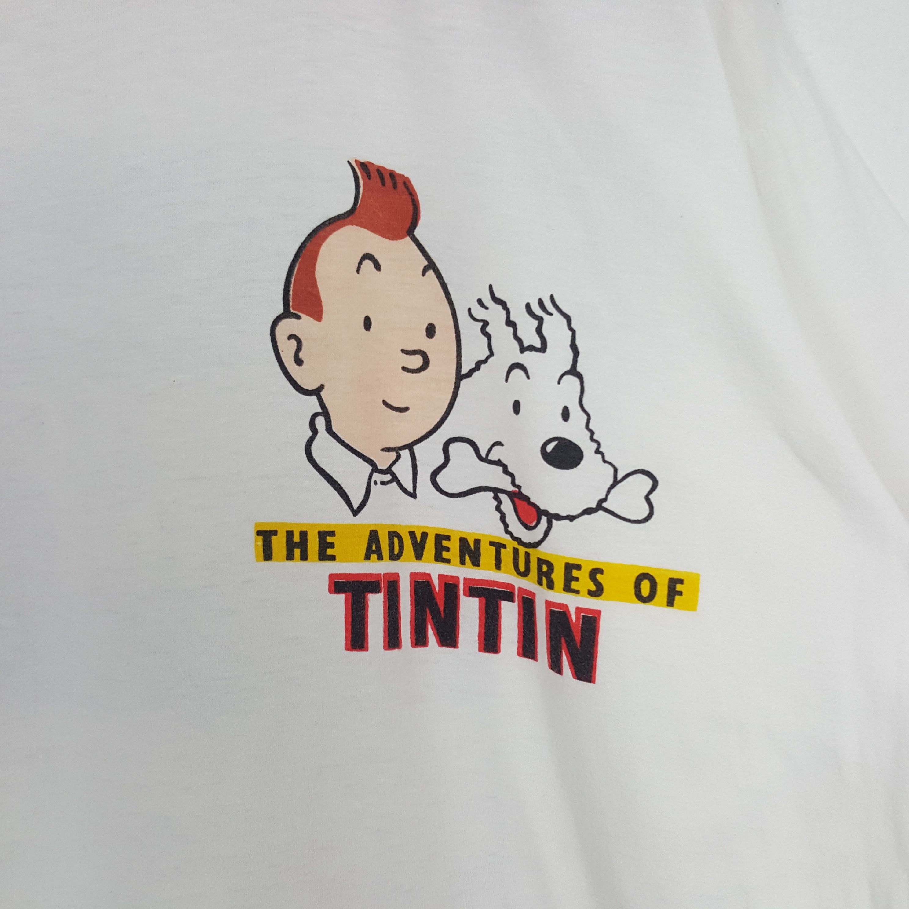 Vintage Vintage Tintin The Adventures In Explorer On The Moon Tshirt Size US L / EU 52-54 / 3 - 4 Thumbnail