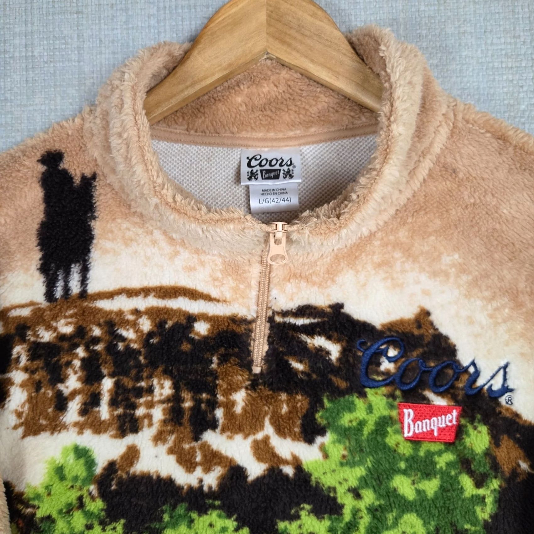 Vintage Coors Banquet Beer Men’s 1/4 Zip Soft Sherpa High Loft Fleece Pullover Jacket Size US L / EU 52-54 / 3 - 6 Thumbnail