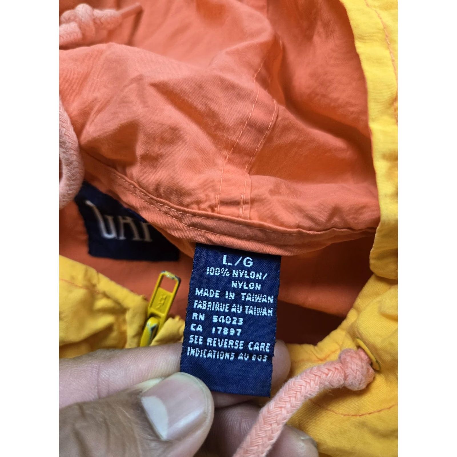 Gap VINTAGE GAP Jacket Womens L Yellow Orange Hooded Nylon Windbreaker Zip 90s Size L / US 10 / IT 46 - 5 Thumbnail