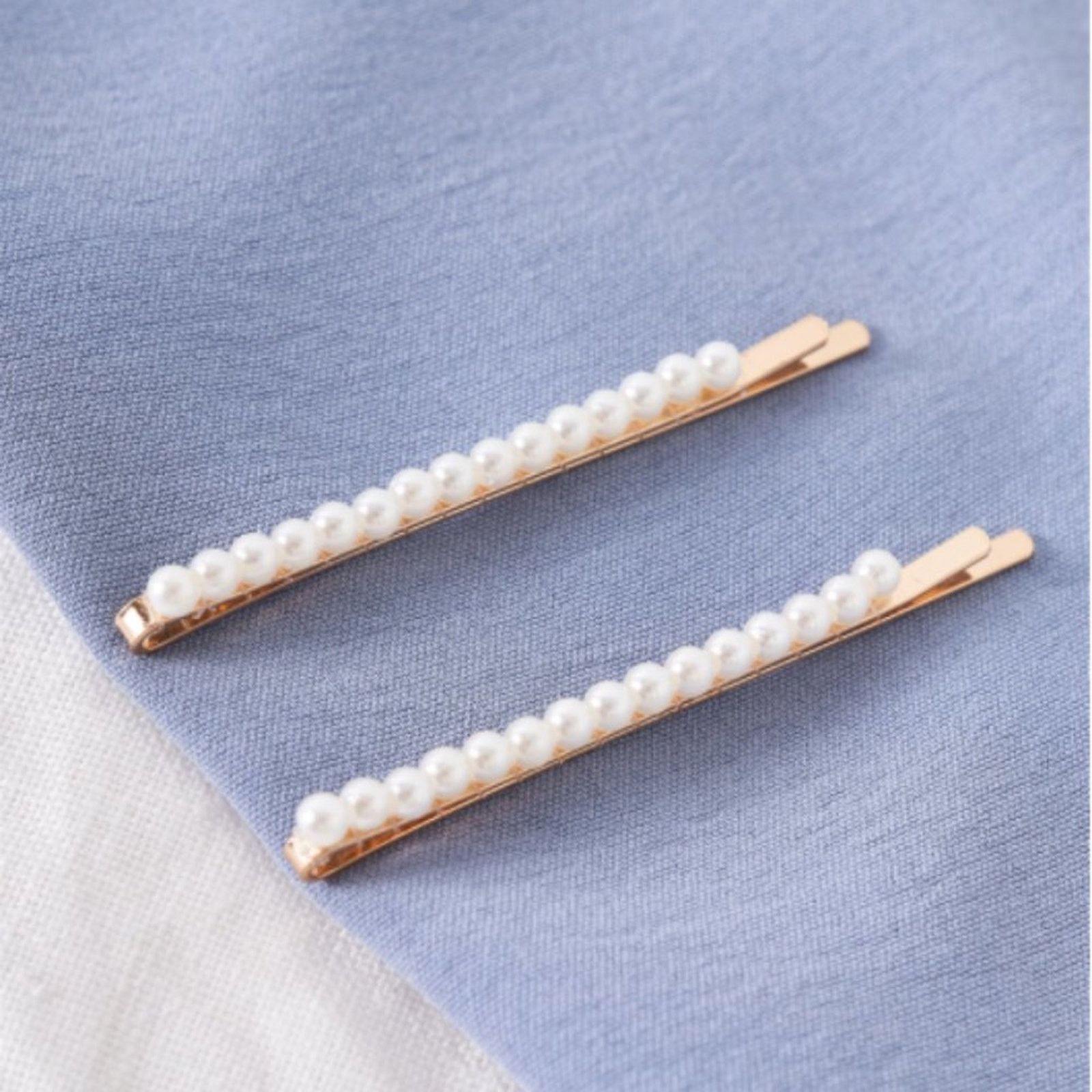 Other String Of Pearls Gold Metal Hair Bobby Pins - Set of 2 Size ONE SIZE - 2 Thumbnail