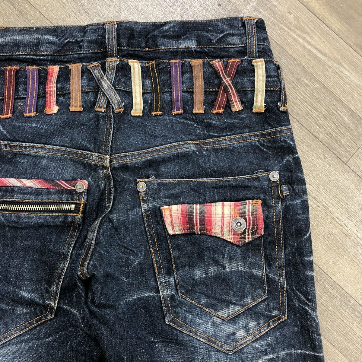 If Six Was Nine 2000s Nylaus Jeans Double Waist Multi Pocket Faded Lgb Style Size US 30 / EU 46 - 14 Thumbnail