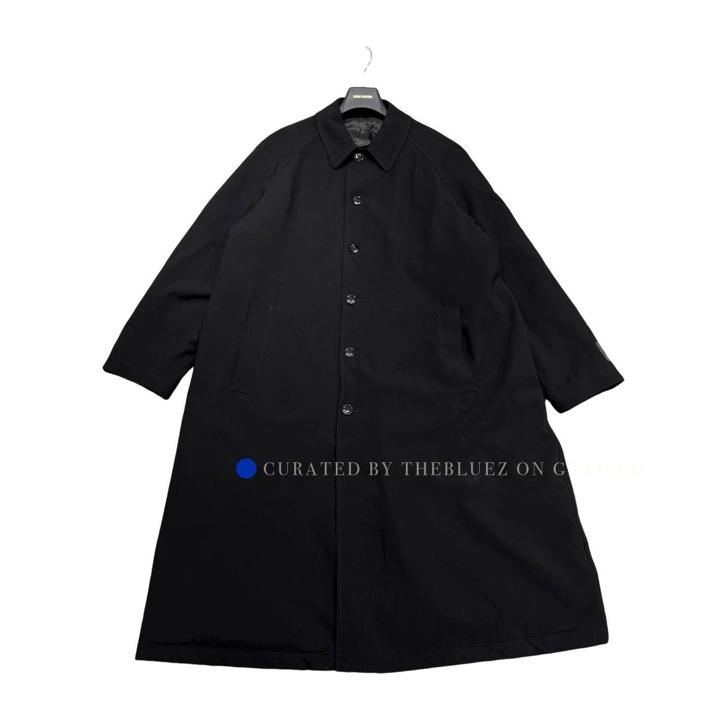 Giorgio Armani Black Long Button-Front Coat Size L Size US L / EU 52-54 / 3 - 1 Thumbnail