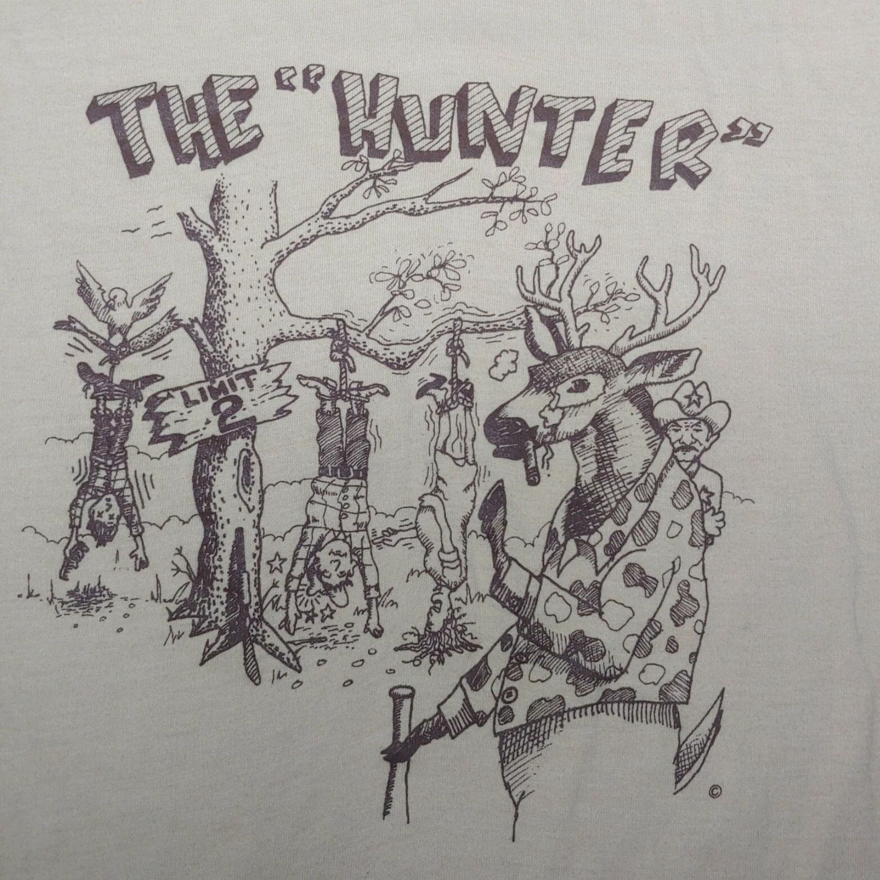 Vintage VINTAGE Hunter T Shirt Single Stitch Tan Deer Smoking Hunting Camp Funny Graphic Shirt Mens L Beige Size US L / EU 52-54 / 3 - 2 Thumbnail