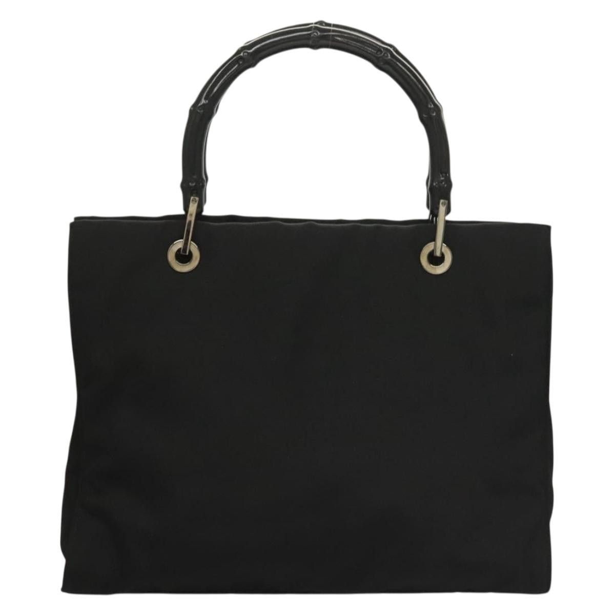 Gucci GUCCI Bamboo Hand Bag Nylon Black Silver 002 002 Size ONE SIZE - 3 Thumbnail