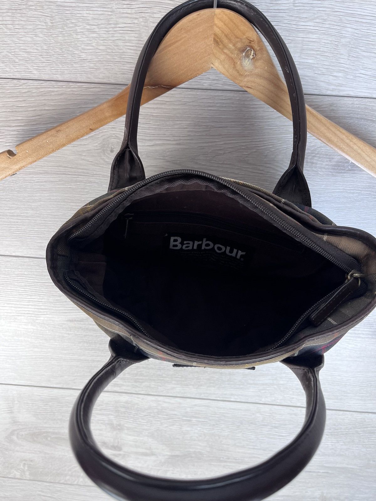 Barbour Women's Barbour Tote Hand Bag Cotton Leather Tartan Bag Smal Size ONE SIZE - 10 Thumbnail