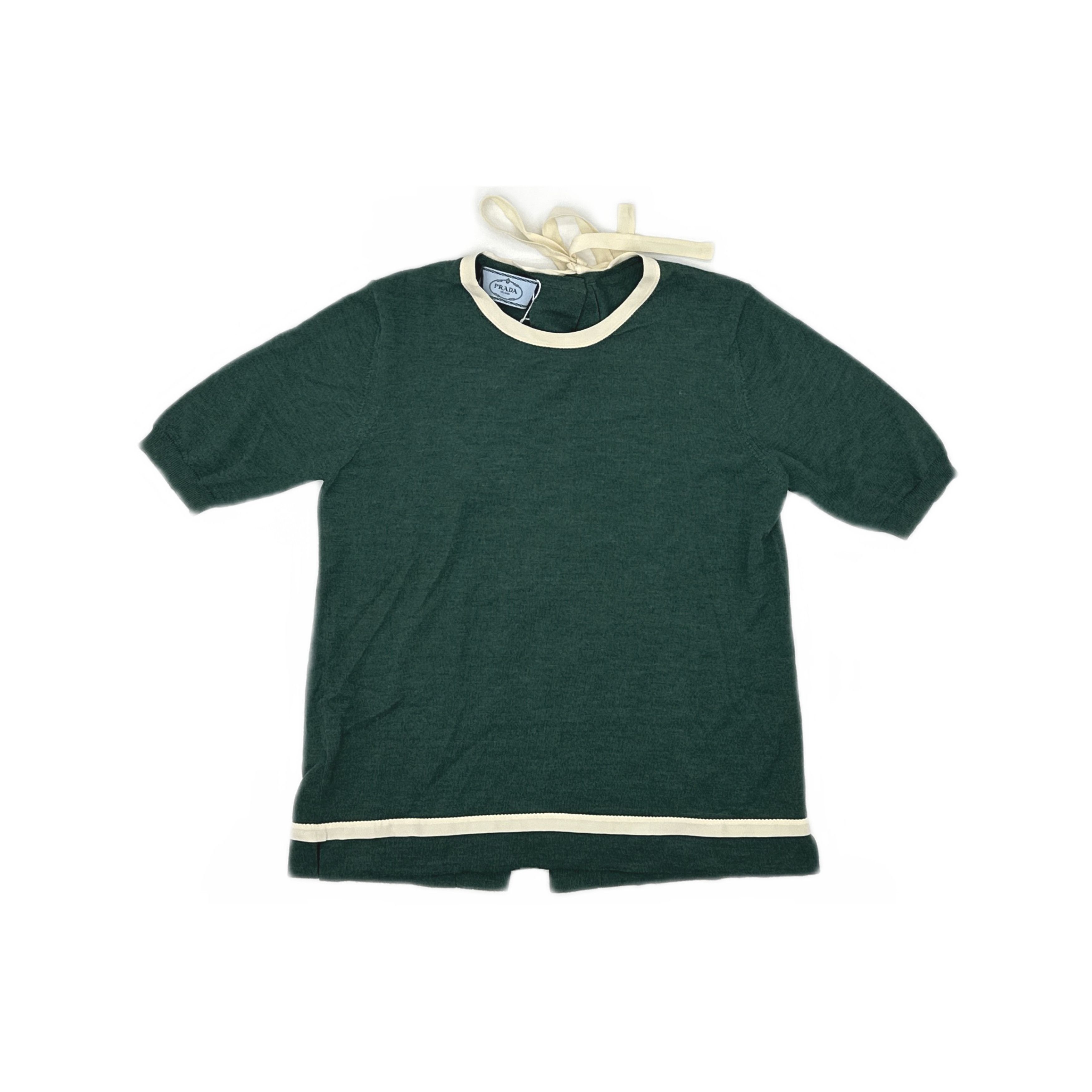 Prada Prada Green Contrast Trim Knit Sweater Size 38 Size XS / US 0-2 / IT 36-38 - 1 Thumbnail