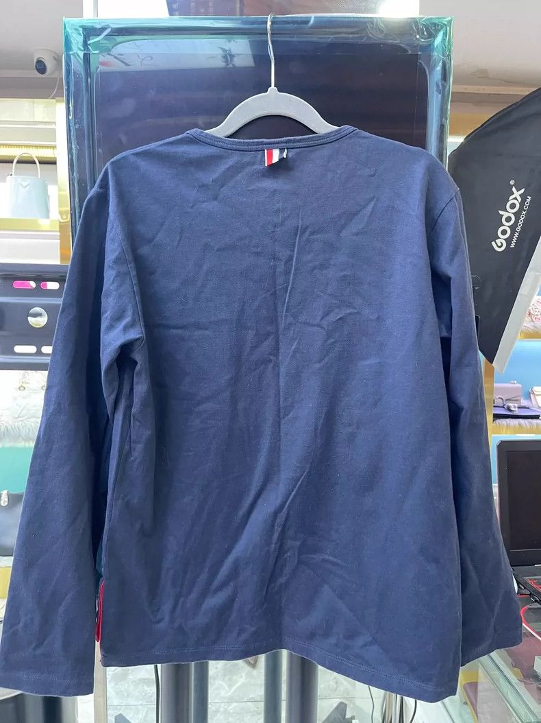 Thom Browne Thom Browne Dark gray striped long sleeve T-shirt Size US M / EU 48-50 / 2 - 3 Thumbnail