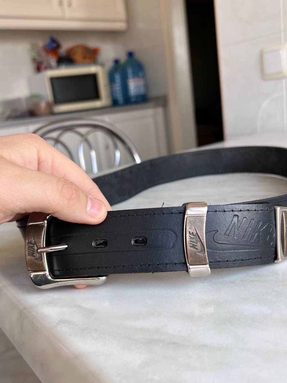 Nike Vintage Nike Leather Belt 90s USA y2k avant garde swoosh Size ONE SIZE - 4 Thumbnail