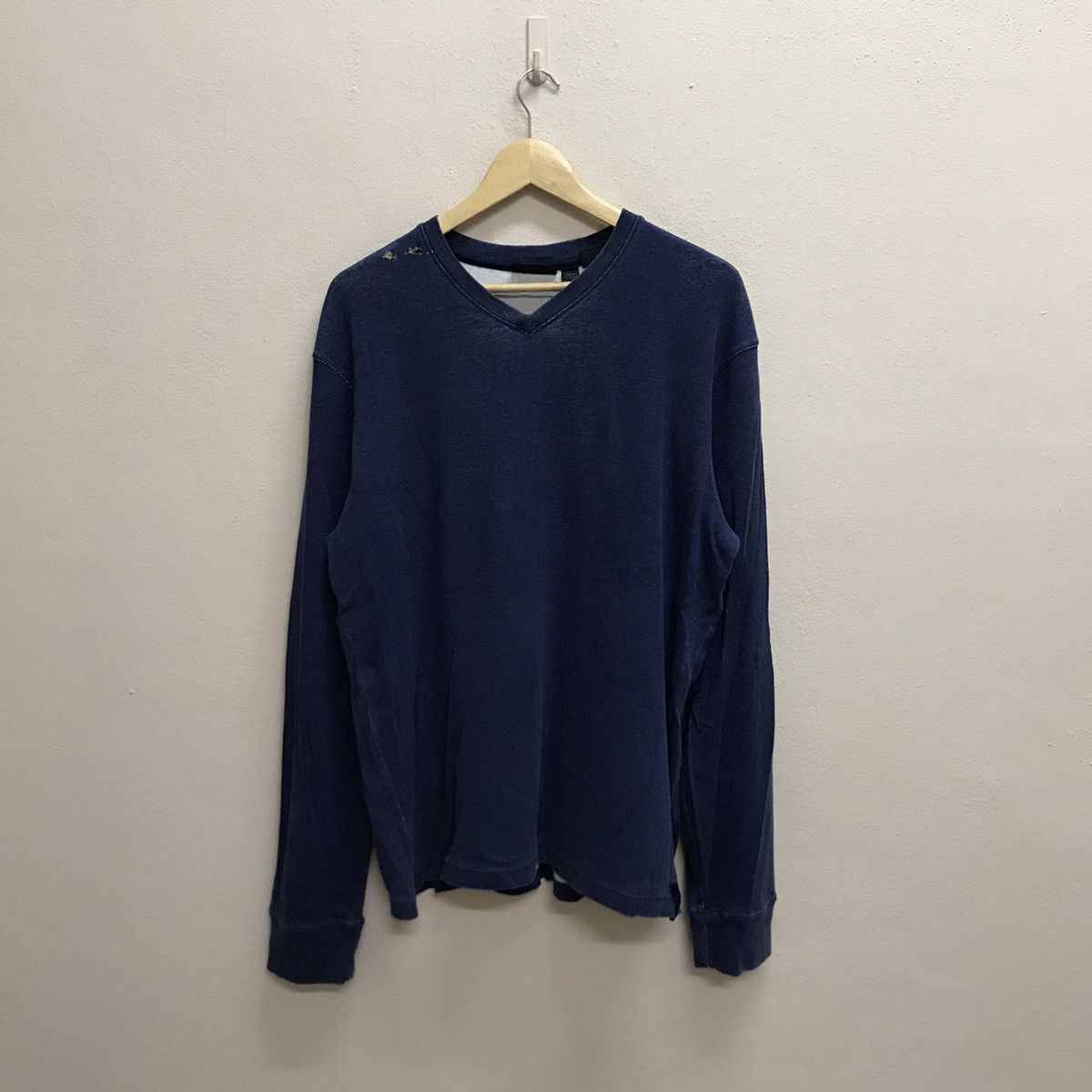 DKNY × Japanese Brand Vintage DKNY Distressed Longsleeve Open Colar Shirt Size US L / EU 52-54 / 3 - 9 Thumbnail