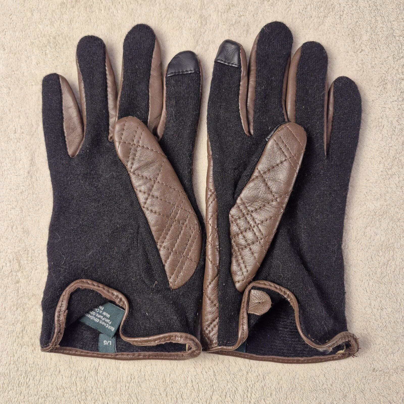 Polo Ralph Lauren Polo Ralph Lauren Women's Brown Sheepskin Quilted Gloves L Size ONE SIZE - 2 Thumbnail