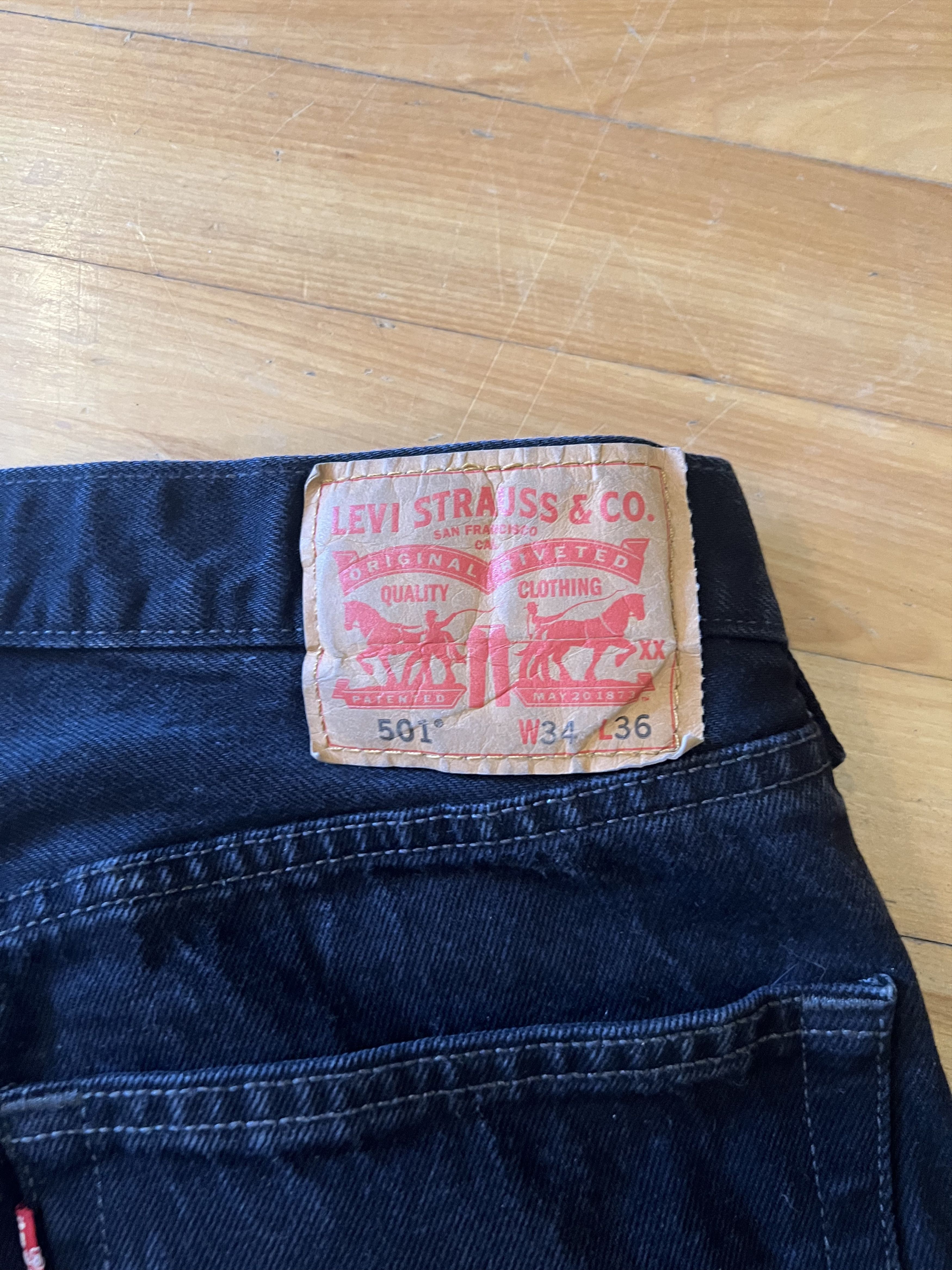 Levi's Levis 501 Black Denim Jeans Size US 34 / EU 50 - 4 Thumbnail