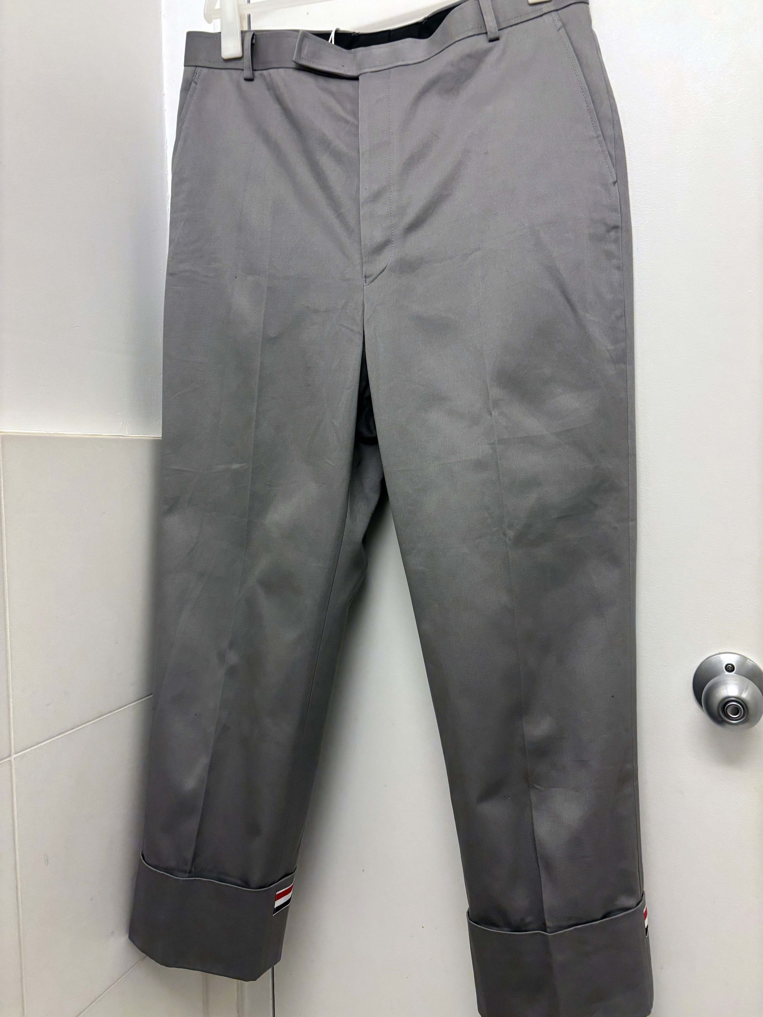 Thom Browne Thom Browne Cotton Trousers with Signature Ribbon Detail Size US 36 / EU 52 - 6 Thumbnail