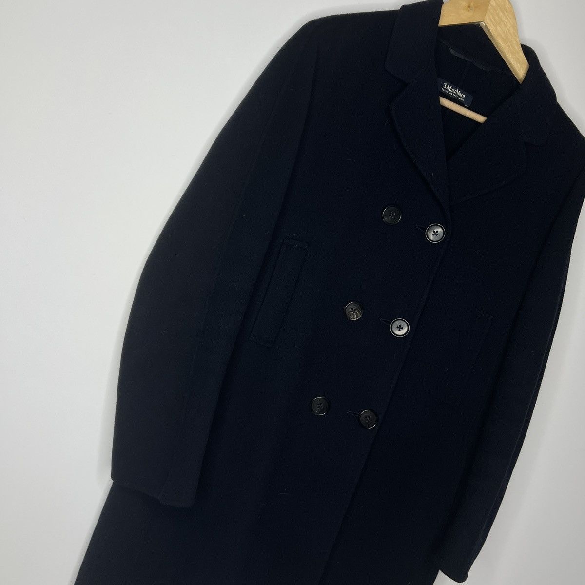 Designer × Max Mara 💥MAX MARA DOUBLE BREASTED RICH NAVY LONG WOOL COAT Size M / US 6-8 / IT 42-44 - 3 Thumbnail