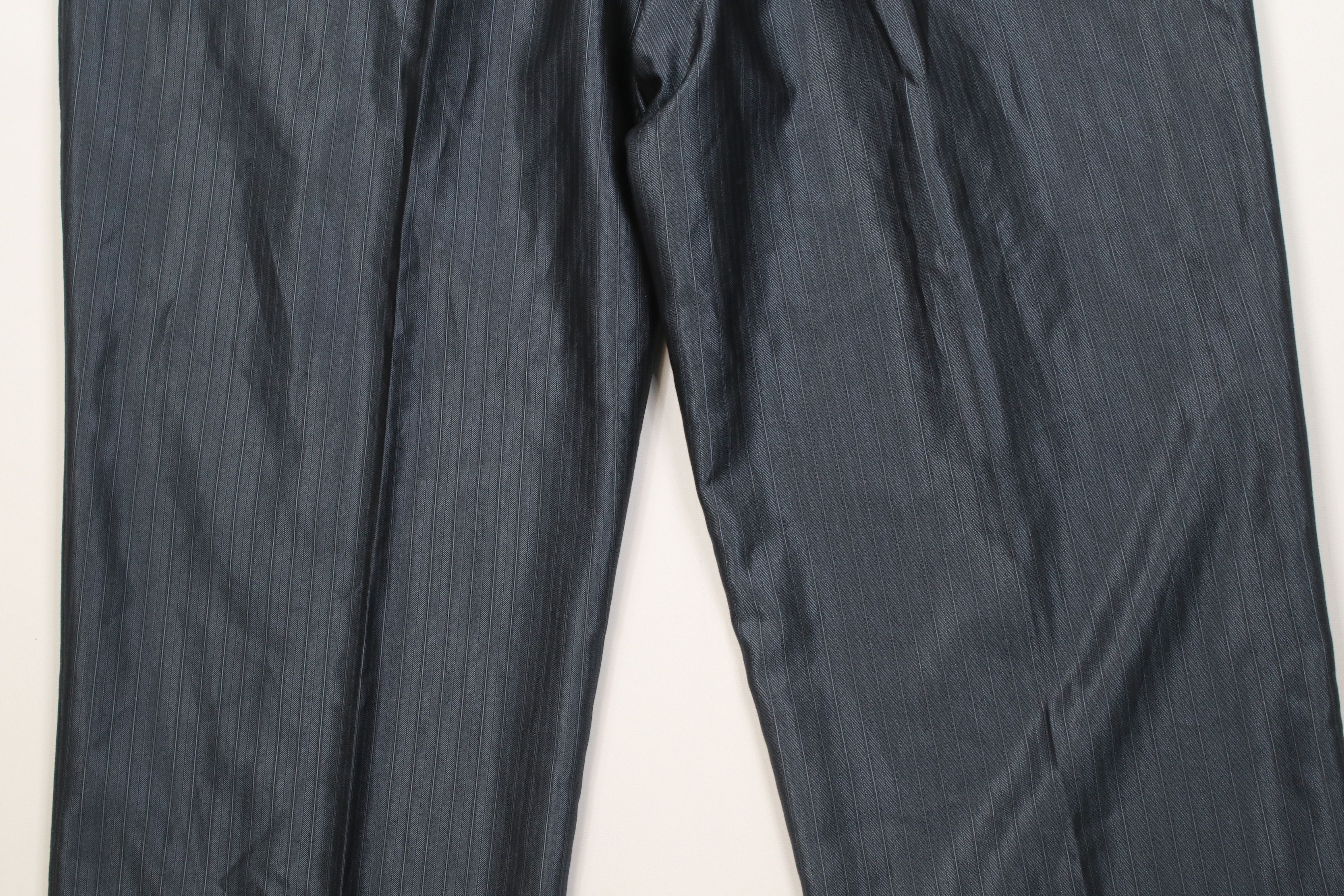 Vintage Vintage 90s Blend Satin Striped Wide Leg Chino Pants Blue Size US 40 / EU 56 - 13 Thumbnail