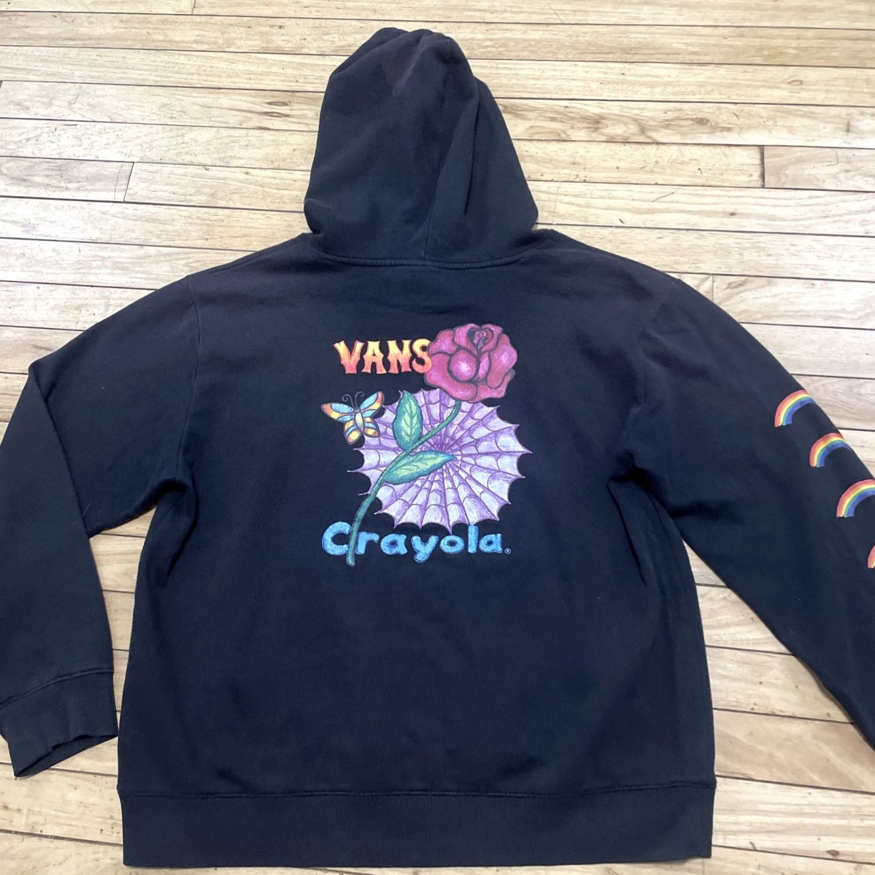 Vans VANS Hoodie Adult XL Black Graphic Floral Crop Crayola Skater School Cement: Pullover, Logo, All Seasons, Lined, Unisex Adults, Streetwear Size XL / US 12-14 / IT 48-50 - 2 Thumbnail