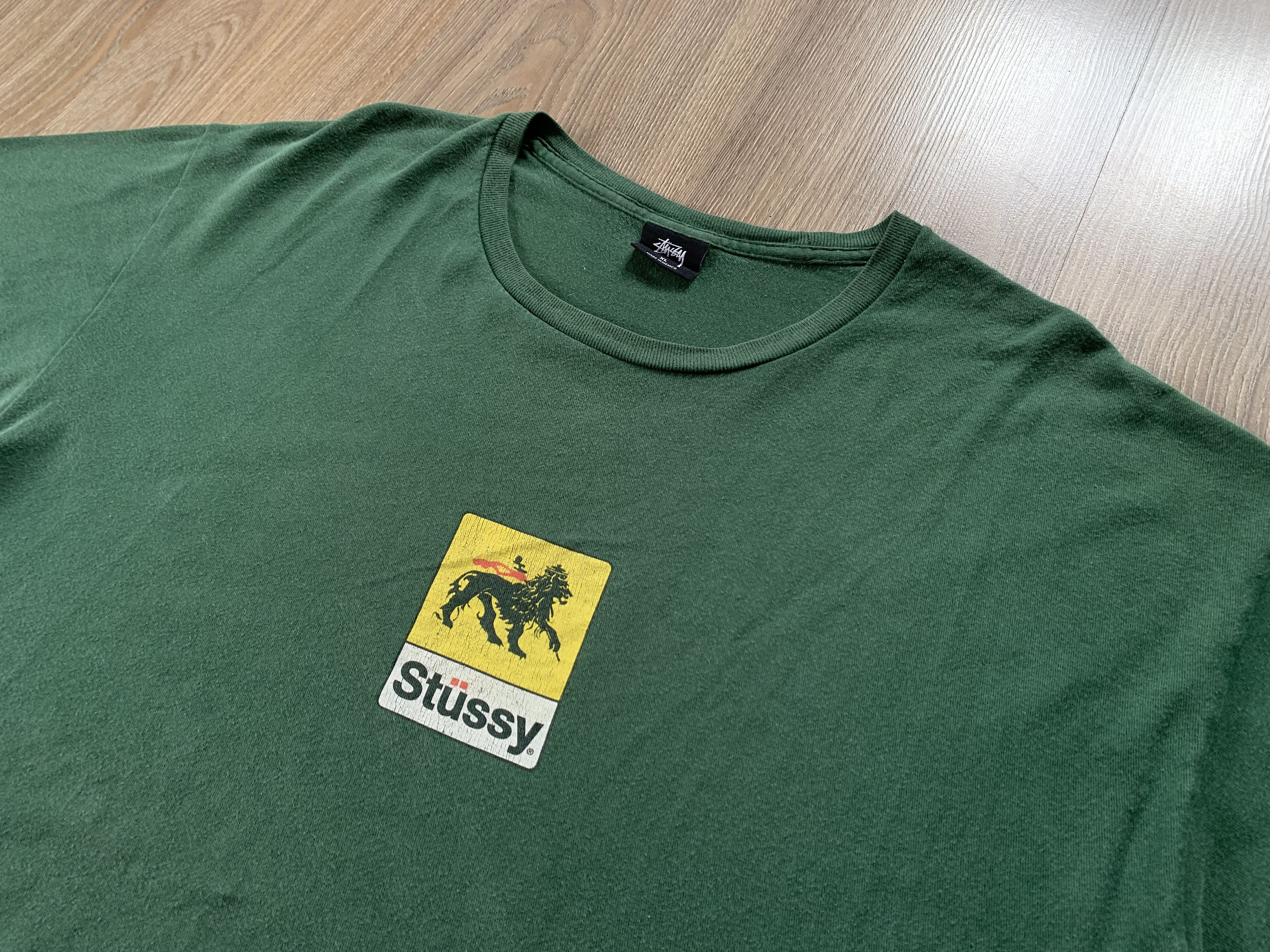 Stussy × Vintage Vintage Stussy Lion Center Logo Cotton T-Shirt Size US XL / EU 56 / 4 - 4 Thumbnail