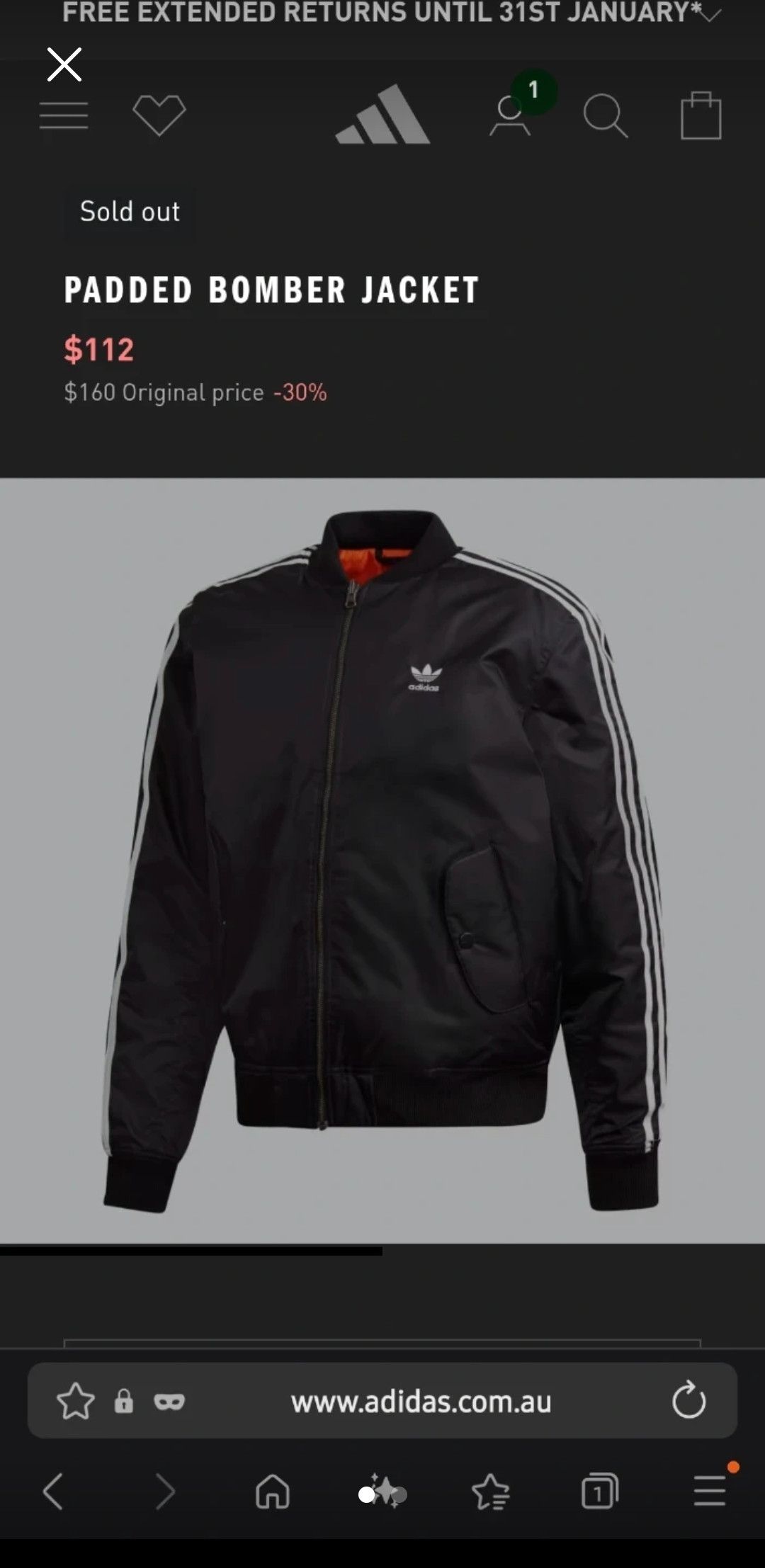 Adidas Adidas padded bomber jacket Size US XL / EU 56 / 4 - 1 Thumbnail