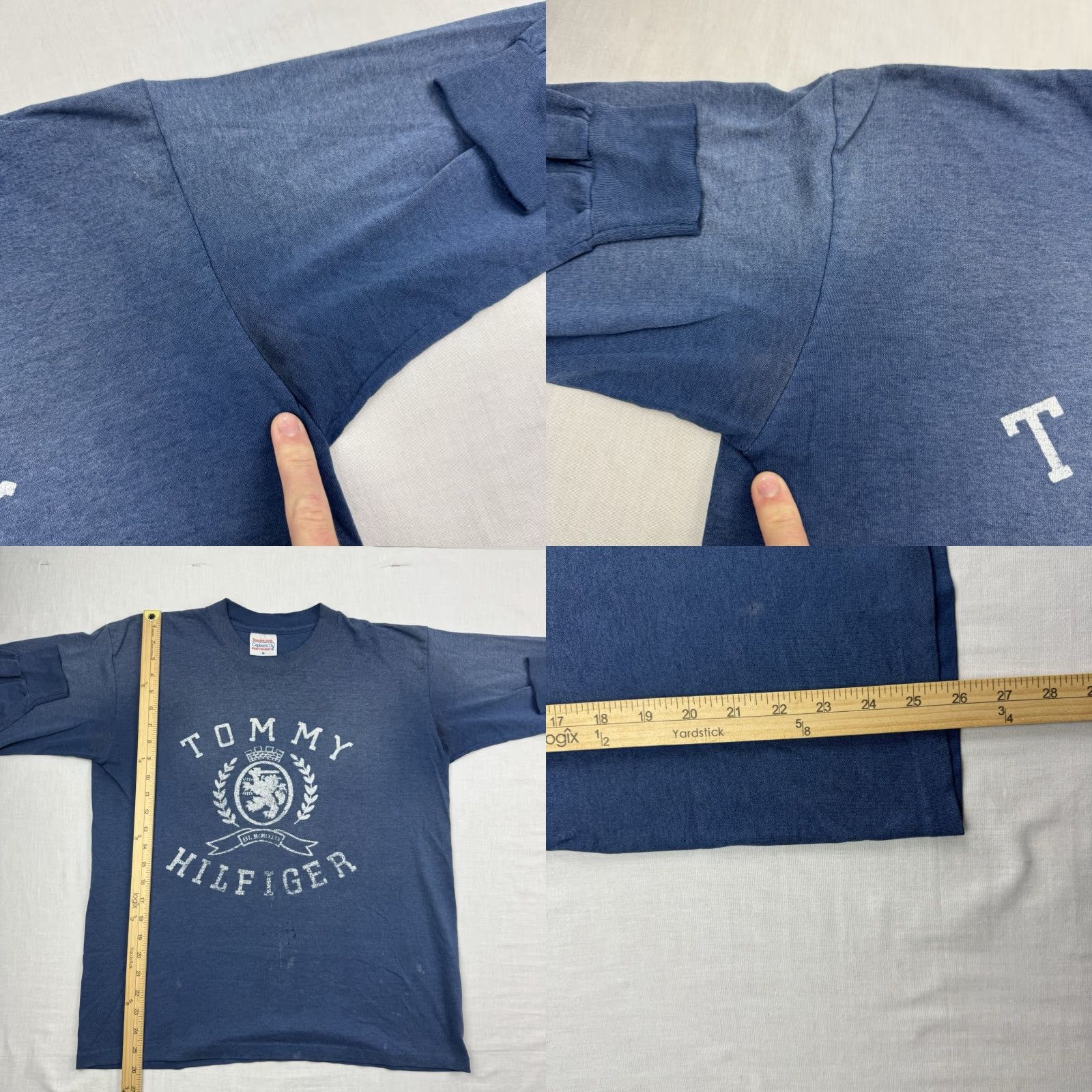 Thrasher VINTAGE Tommy Hilfiger Graphic Long Sleeve T Shirt Adult Medium Blue 80s 90s Mens Size US M / EU 48-50 / 2 - 8 Thumbnail