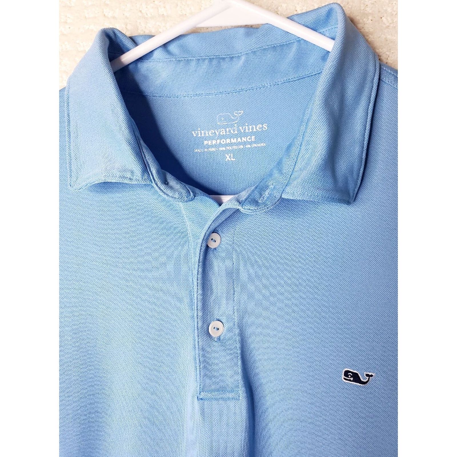Vineyard Vines Vineyard Vines Performance Polo Shirt XL Blue Short Sleeve Breathable Stretch Embroidered Whale Logo Casual Golf Sports Mens Size US XL / EU 56 / 4 - 4 Thumbnail